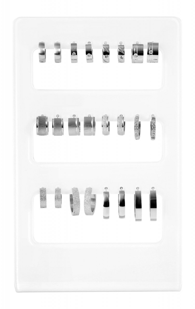 Adelia's Stainless Steel Hoop Earrings Silver