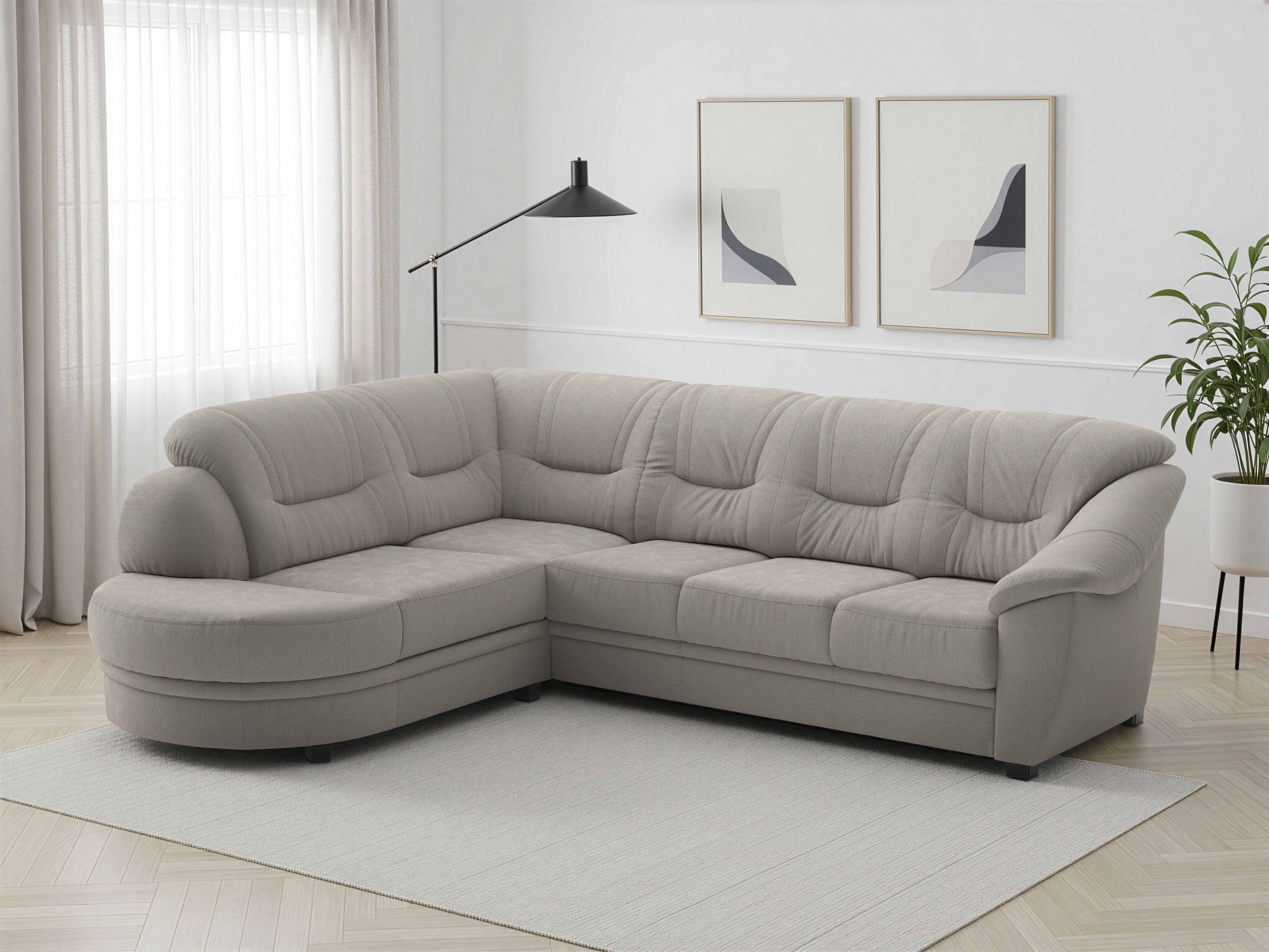 sit&more Ecksofa "Savona L-Form, B: 267 cm, Couch mit Federkern, Komfortsitzhöhe 46 cm" optional mit Schlaffunktion