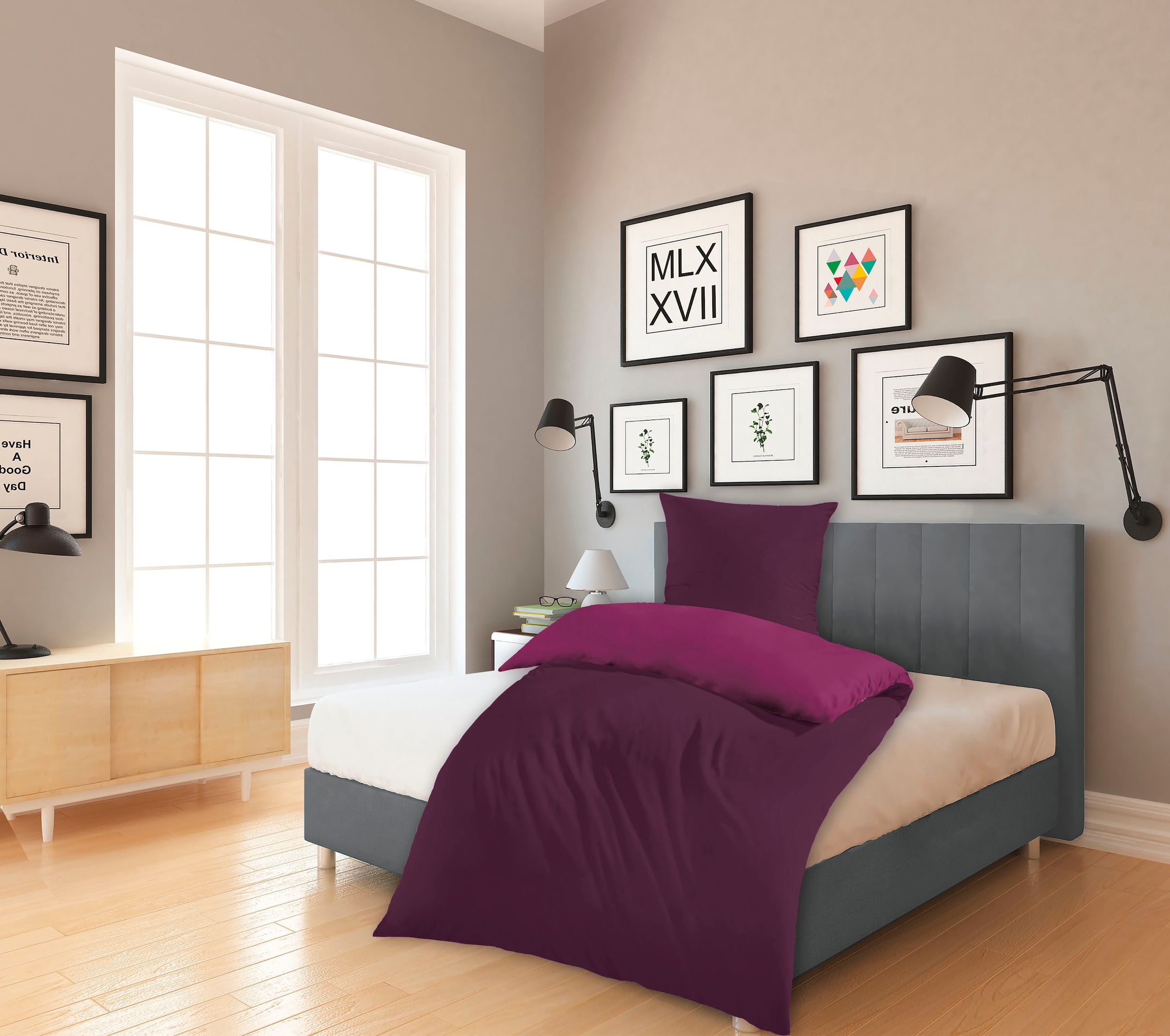 KiNZLER Wendebettwäsche »Wendebettwäsche Mikrofaser Flanell Bettwäsche "Cashmere Touch"« 2 tlg. tlg. Besonders weich