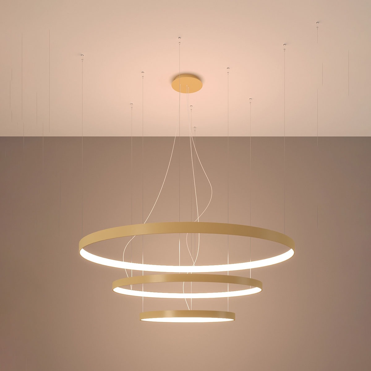 SOLLUX lighting Kronleuchter »RIO«, 1 flammig, Leuchtmittel LED-Modul | LED fest integriert, Verteiltes Licht