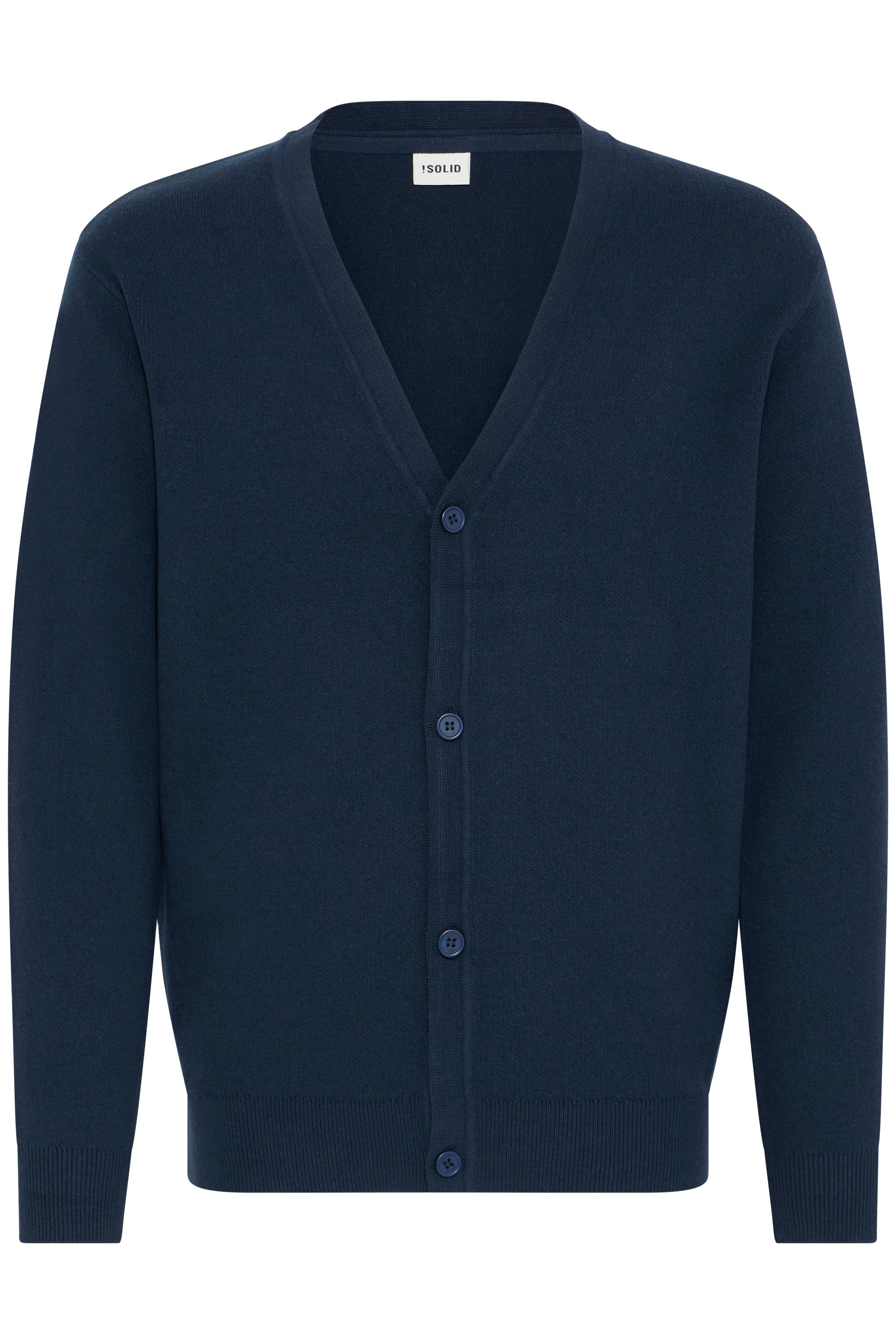 SOLID Herren Strickjacke "Strickjacke SDFINTO", blau, Gr. L, Obermaterial: 70% Baumwolle CO recyc.. 30% Polyester Pol. recyc.., Strickjacken