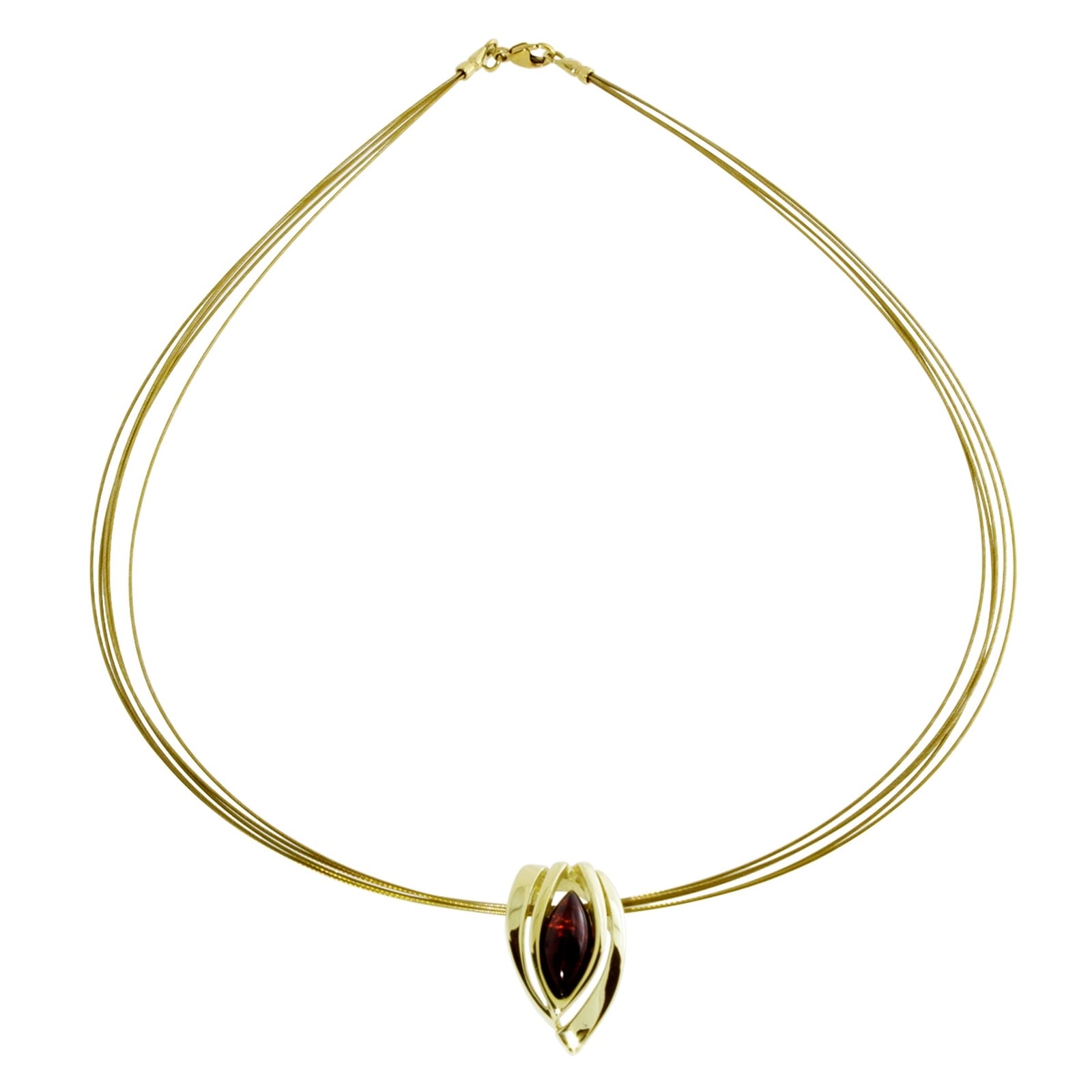 OSTSEE-SCHMUCK Kette mit Anhänger »Ostsee-Schmuck Halsreif mit Anhänger Gleiter-Rana«, (2 tlg.)
