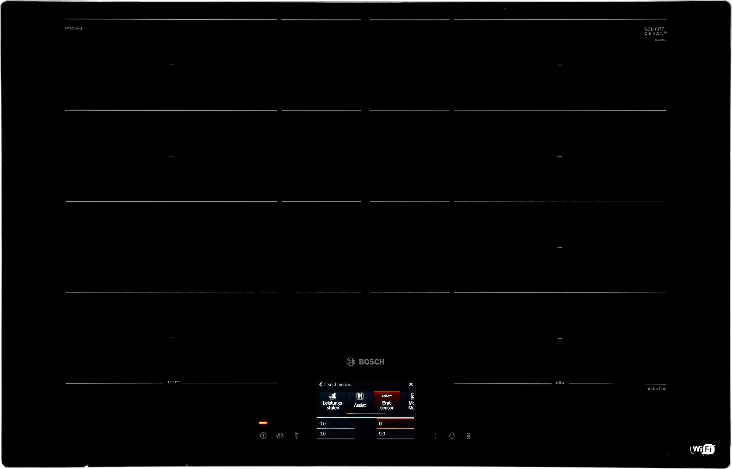 BOSCH Flex-Induktions-Kochfeld von SCHOTT CERAN "PXY801KW1E", mit PerfectFry-Bratsensor