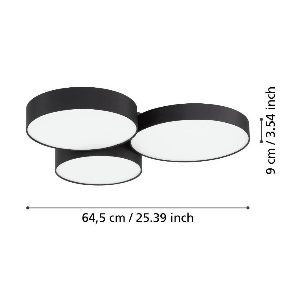 EGLO Deckenleuchte »BARBANO-Z«, 3 flammig, Leuchtmittel LED-Modul | LED fest integriert, ZigBee, App und Sprachsteuerung Alexa, RGB, dimmbar, Deckenlampe