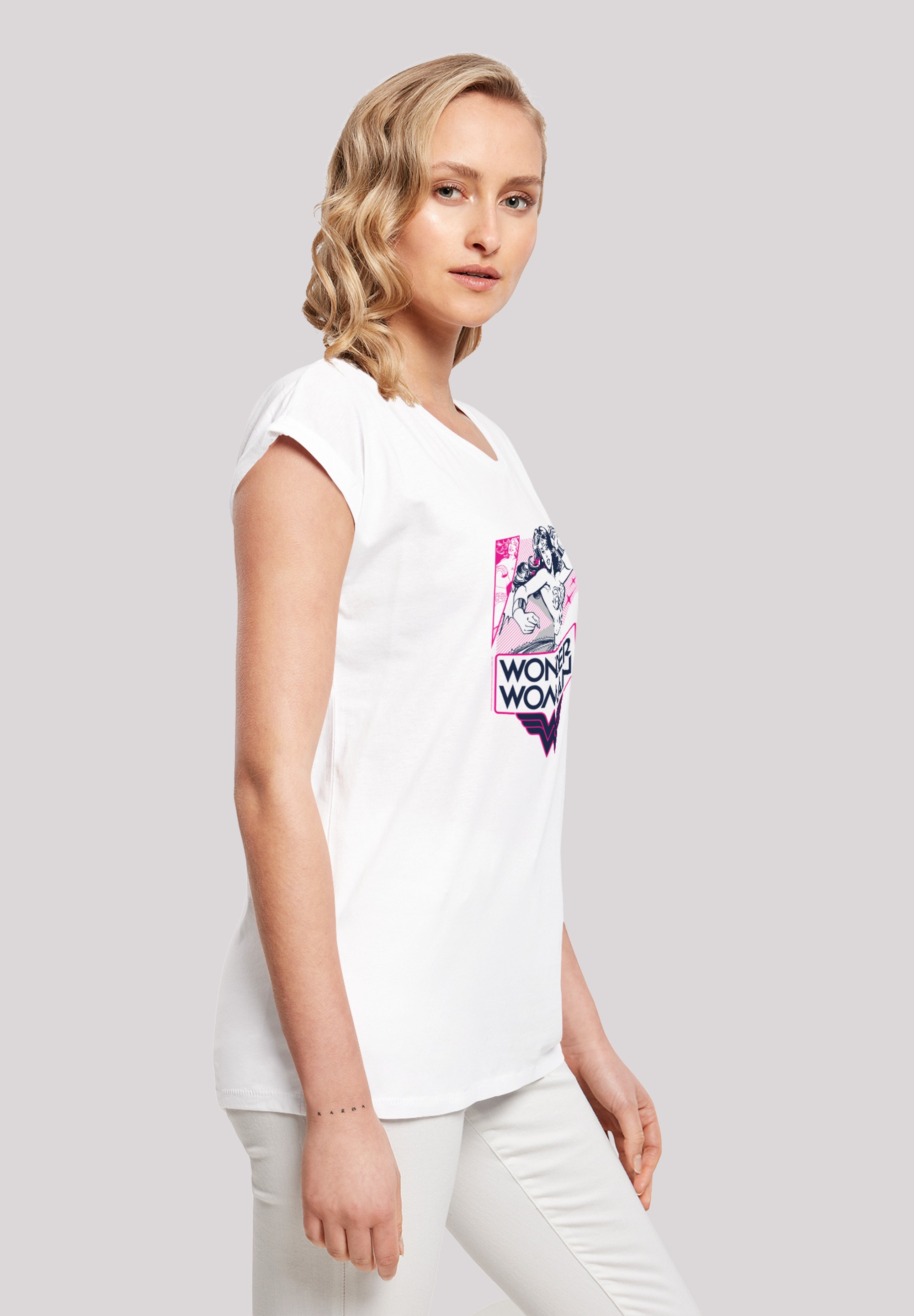 F4NT4STIC T-Shirt »DC Comics Wonder Woman Pink Action«, Damen,Premium Merch,Regular-Fit,Kurze Ärmel,Bedruckt