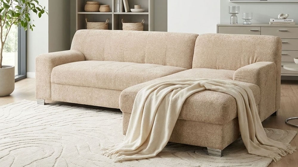 OTTO home "Lolland 241 x 146 cm, modern, mit Steppungen, mittelfester Sitz" L-Form, aus Pet Friendly Bezug