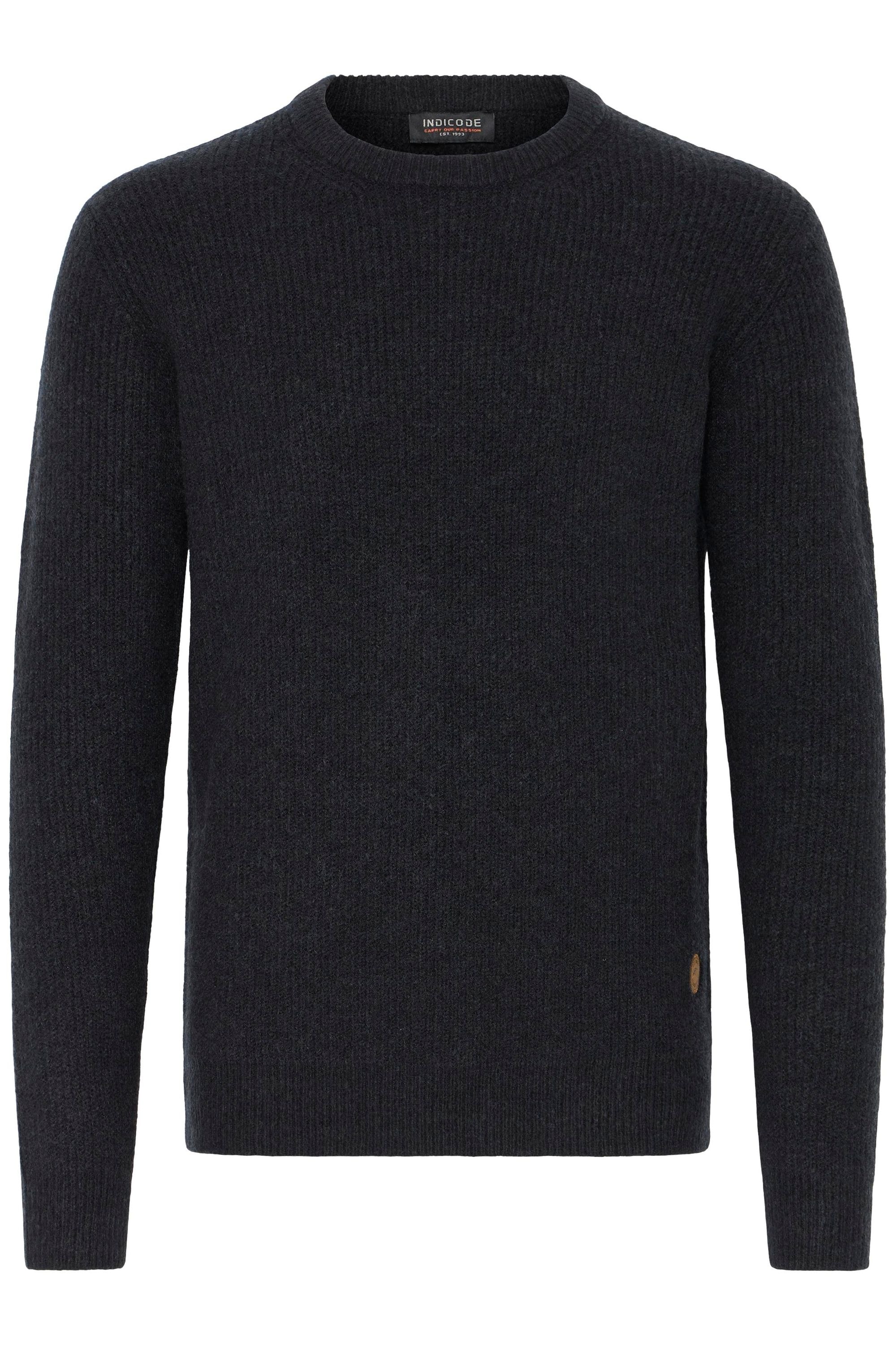 Strickfleece-Pullover INDICODE "Strickpullover IDBratram", Herren, Gr. XXL, schwarz, Obermaterial: 58% Polyacryl PAN. 32% Polyester PES. 7% Wolle mw. 3% Elasthan EL., Pullover
