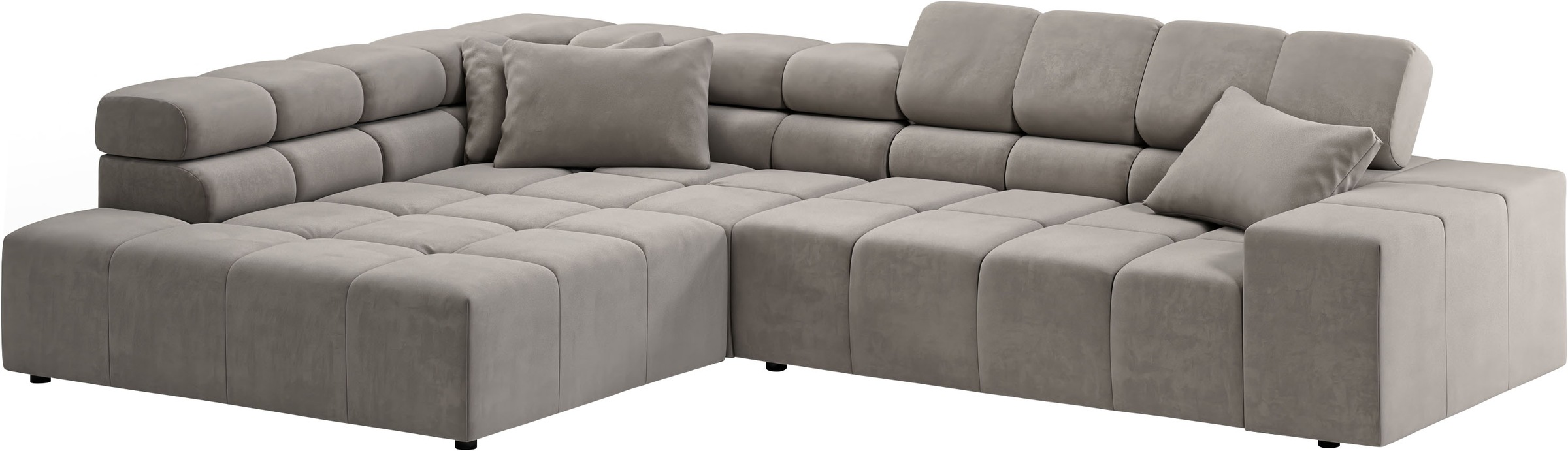 INOSIGN Ecksofa »Ancona incl. Kopfteilverstellung, Zierkissen Breite 319cm, L-Form«, wahlweise motorische Sitztiefenverstellung, auch in Cord + Easy Care