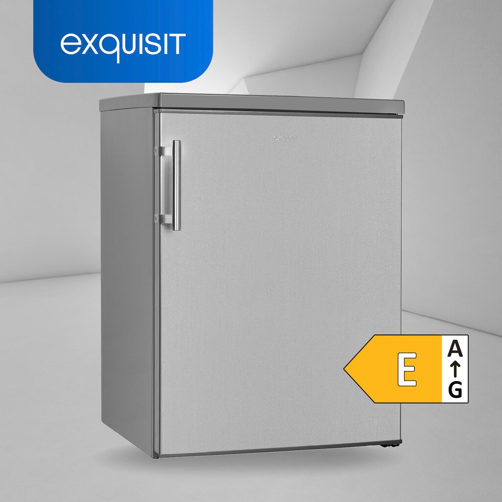 exquisit Kühlschrank, KS18-4-H-170E inoxlook, 85,0 cm hoch, 60,0 cm breit, 136 L Volumen, 4 Sterne Gefrieren