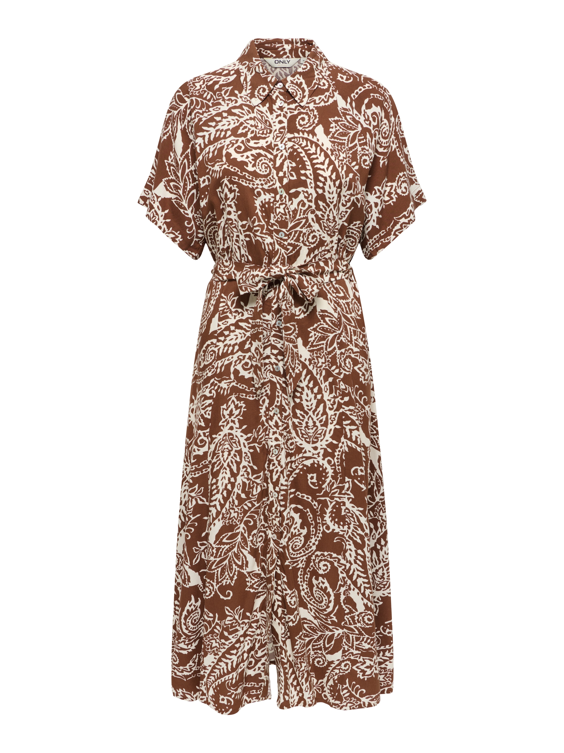 ONLY Druckkleid »ONLSAFA S/S LONG BELT DRESS WVN EX« Viskose, regular fit