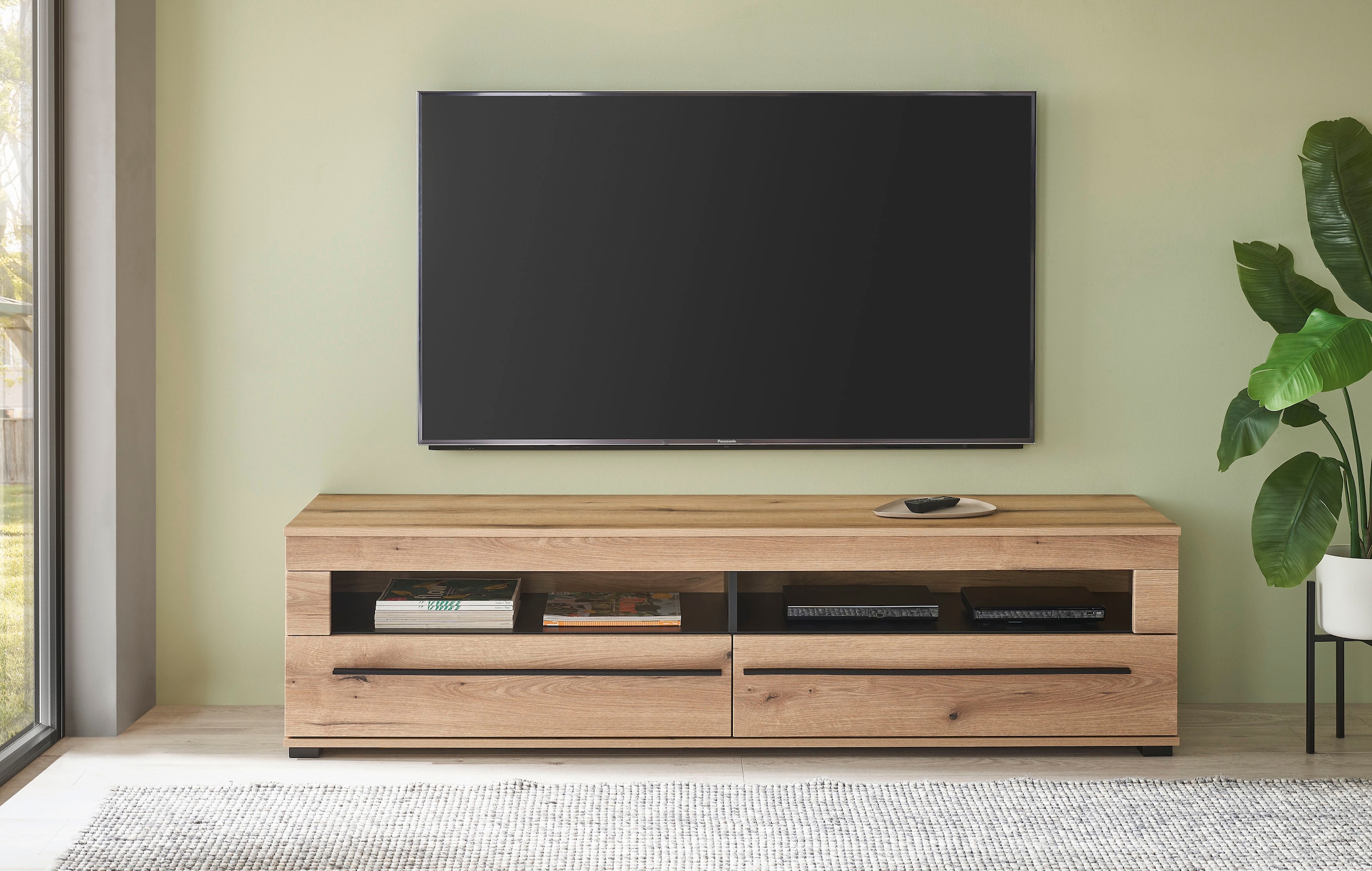 Home affaire Lowboard "modernes TV-Unterteil, Kommode in Eiche Evoke oder w günstig online kaufen