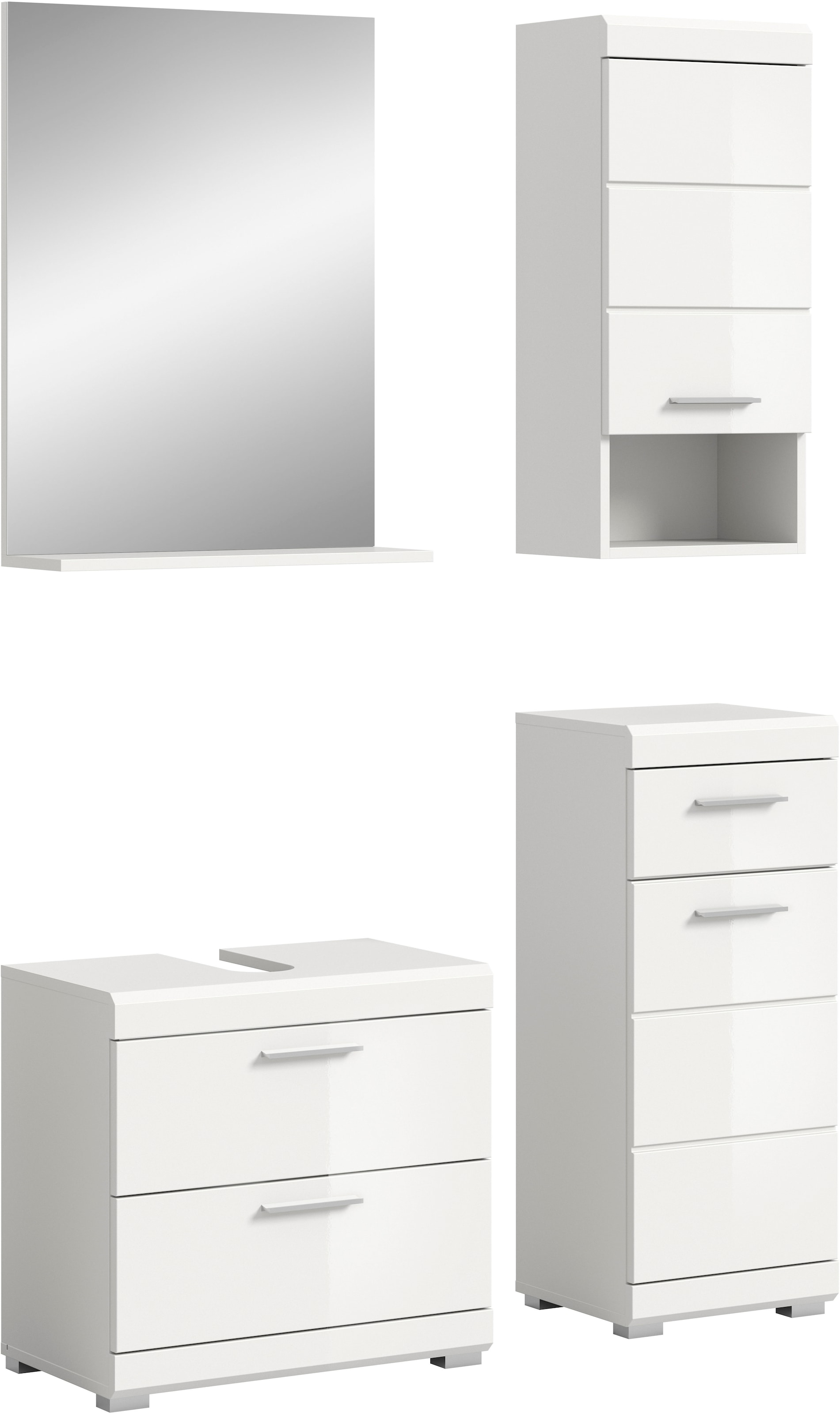 welltime Badmöbel-Set "Siena, 4 teilig, bestehend aus:" Set, TOPSELLER, 3 Stk. tlg.