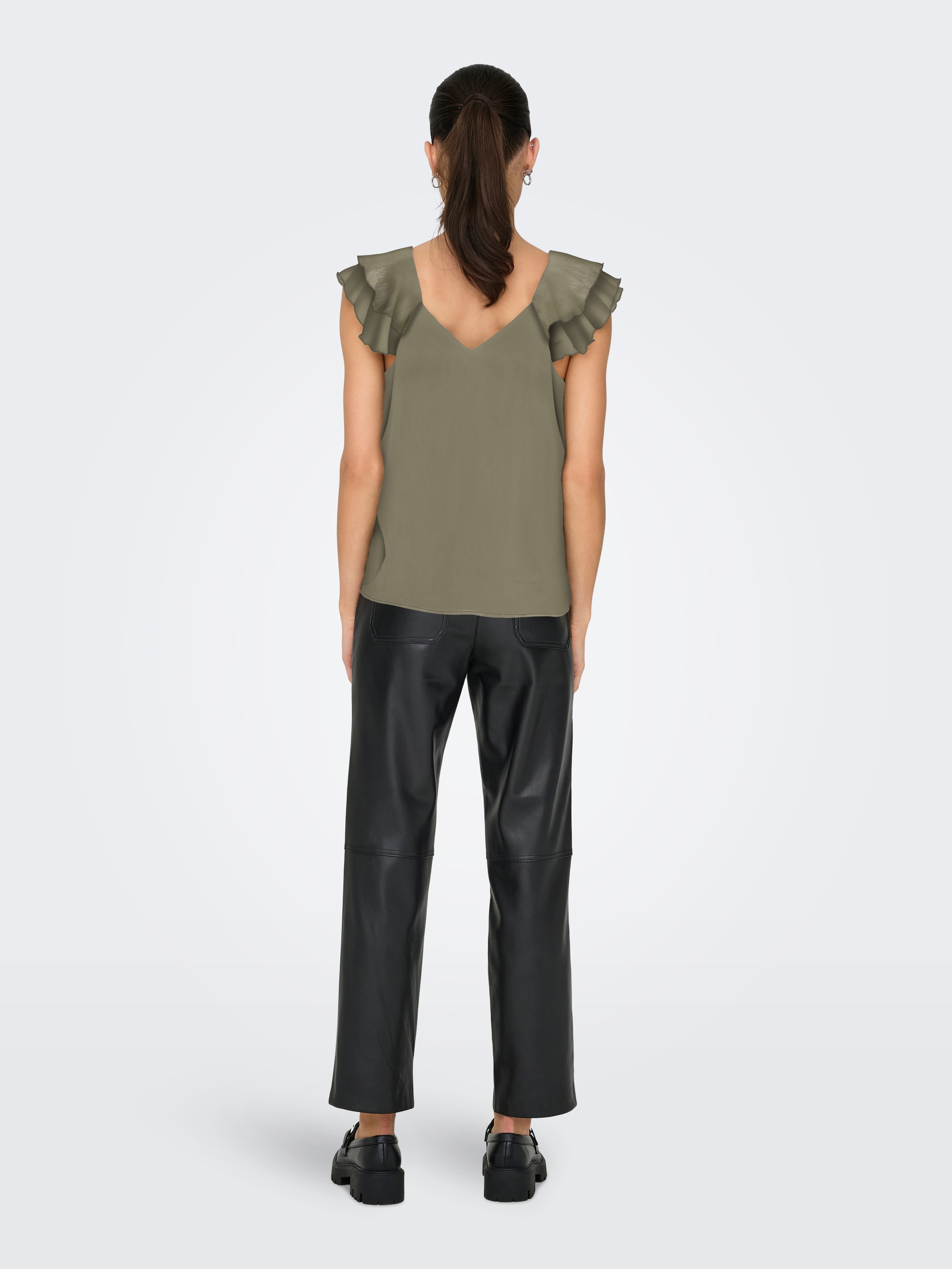 ONLY Blusenshirt »ONLASTA LIFE CAPSLEEVE V-NECK TOP PTM«