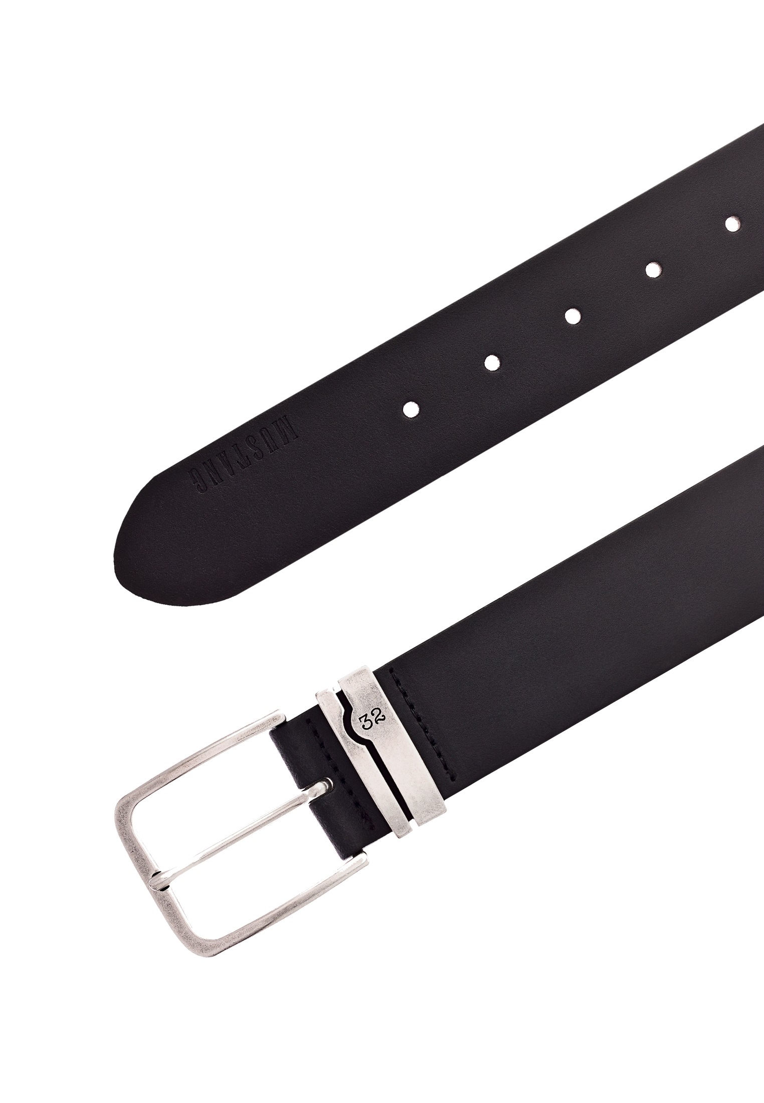 Thumbnail - MUSTANG Ledergürtel 1 Stk. verzierte Metallschlaufe, 4 cm, Logoschriftzug