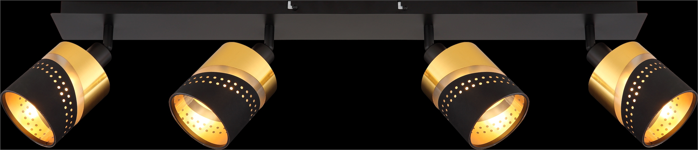 GLOBO LIGHTING Deckenstrahler »OR«, Leuchtmittel E14 | ohne Leuchtmittel, Deckenspot/schwarz/goldfarben/Flur/Wohnzimmer/Schlafzimmer