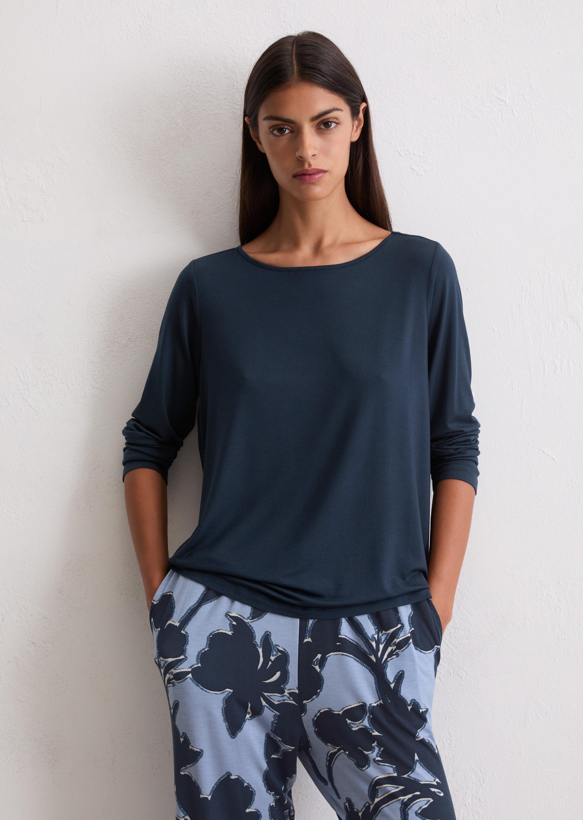 Marc OPolo Langarmshirt "Mix N Match Cotton Modal" mit Rundhalsausschnitt, günstig online kaufen