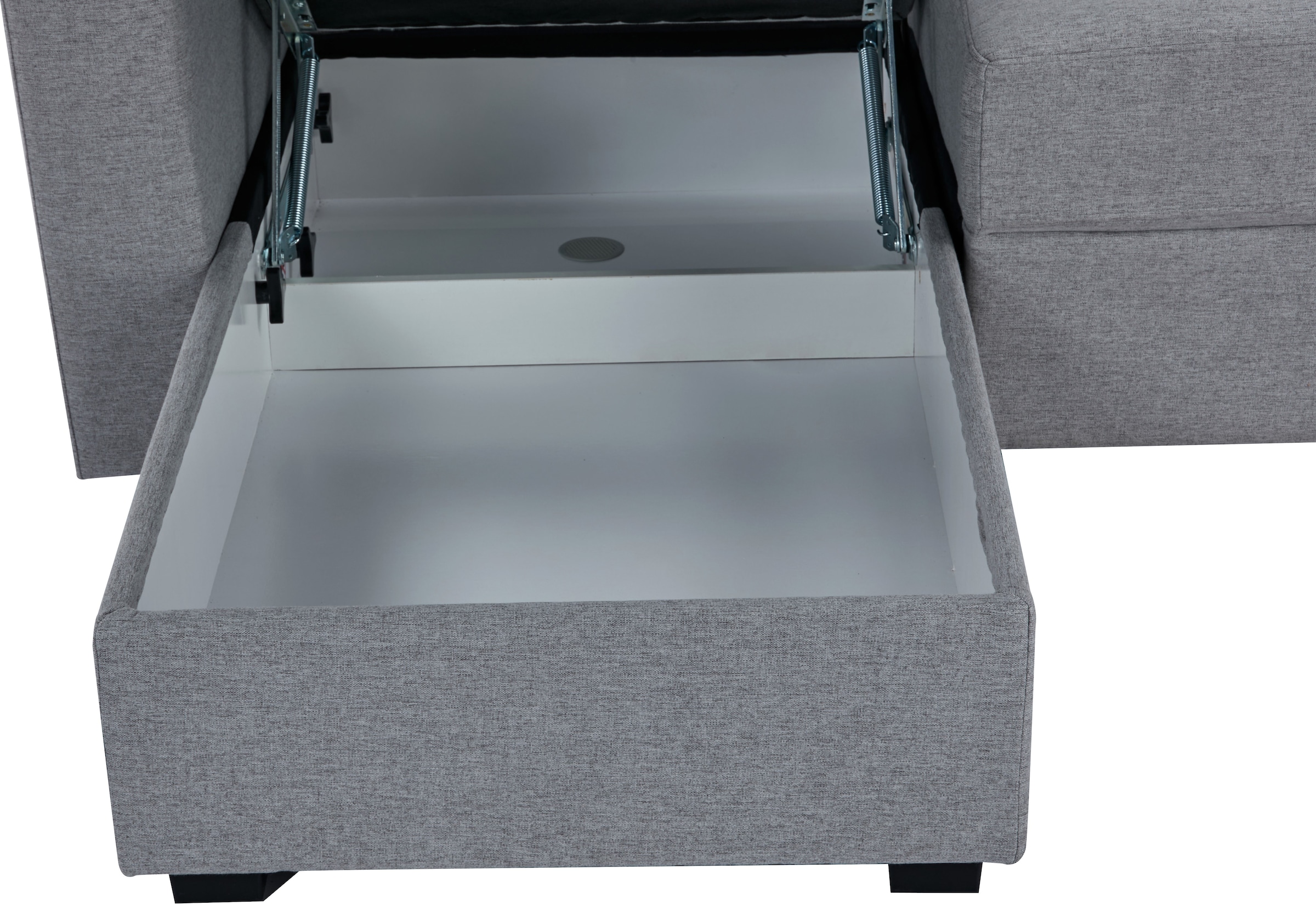 INOSIGN Ecksofa »KILLAM, 217 cm, L-Form, mit Schlaffunktion u. Bettkasten«, Recamiere rechts / links montierbar, in Cord und Webstoff