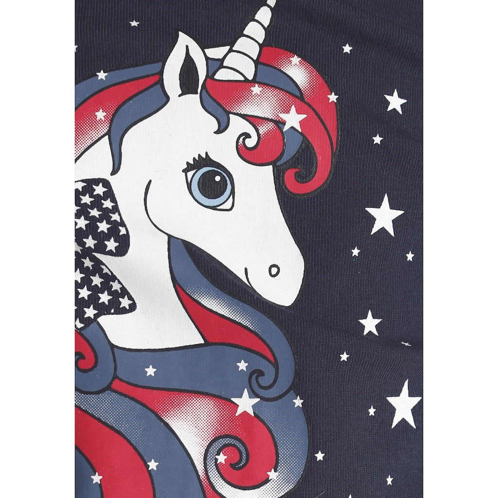 KIDSWORLD Jerseykleid »Einhorn«, mit süßem Volant am Saum