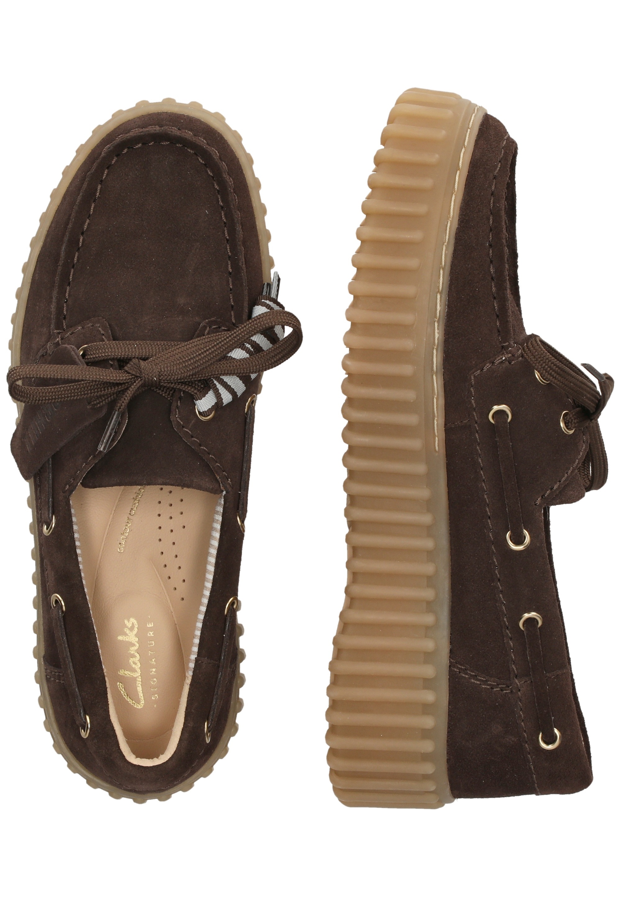 Clarks Schnürschuh »Torhill Boat«  mit gerippter Laufsohle