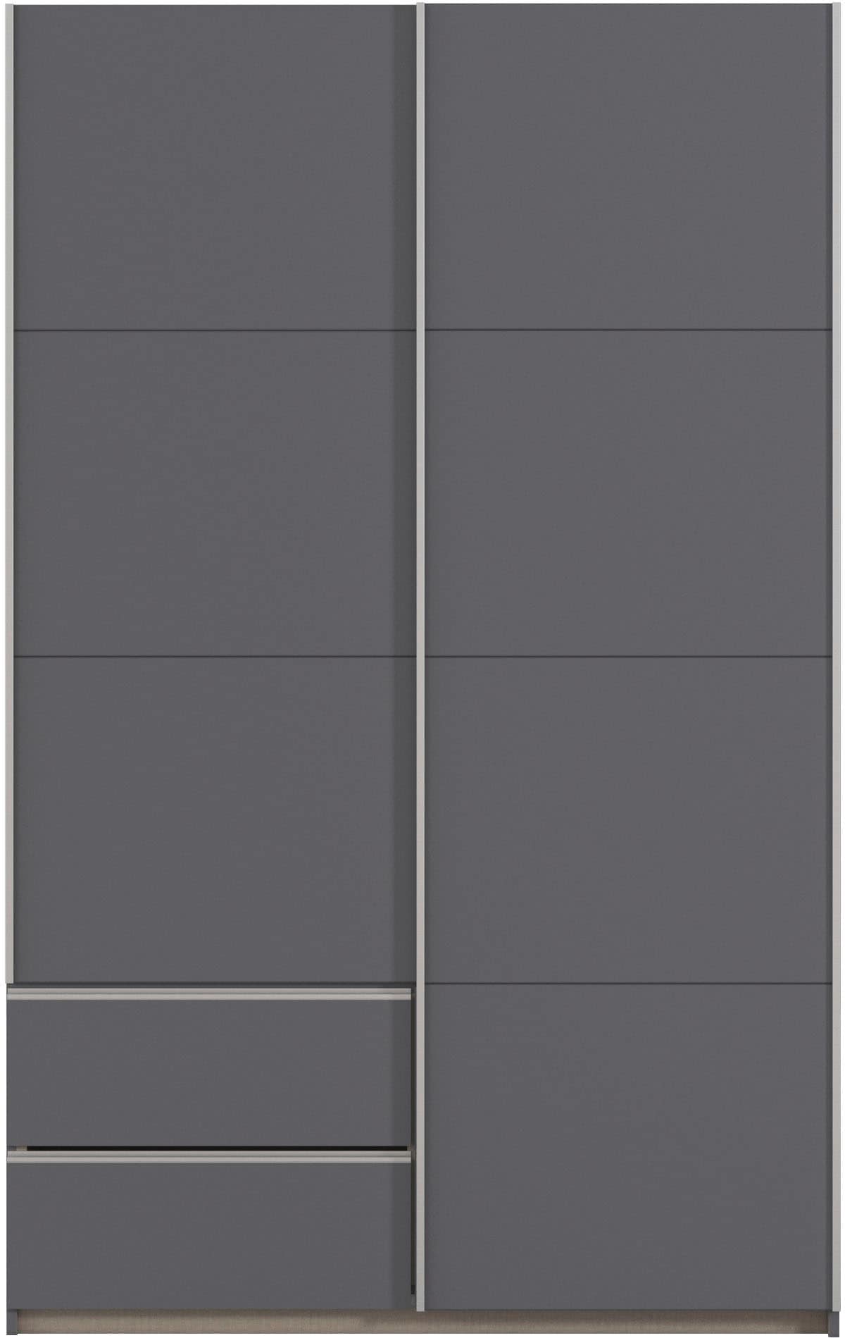 rauch Schwebetürenschrank »Kleiderschrank Schrank Garderobe Wäscheschrank SEVILLA«, (in 3 verschiedenen Ausstattungen BASIC/CLASSIC/PREMIUM), Metall-Griffleisten alufarben oder Graumetallic MADE IN GERMANY