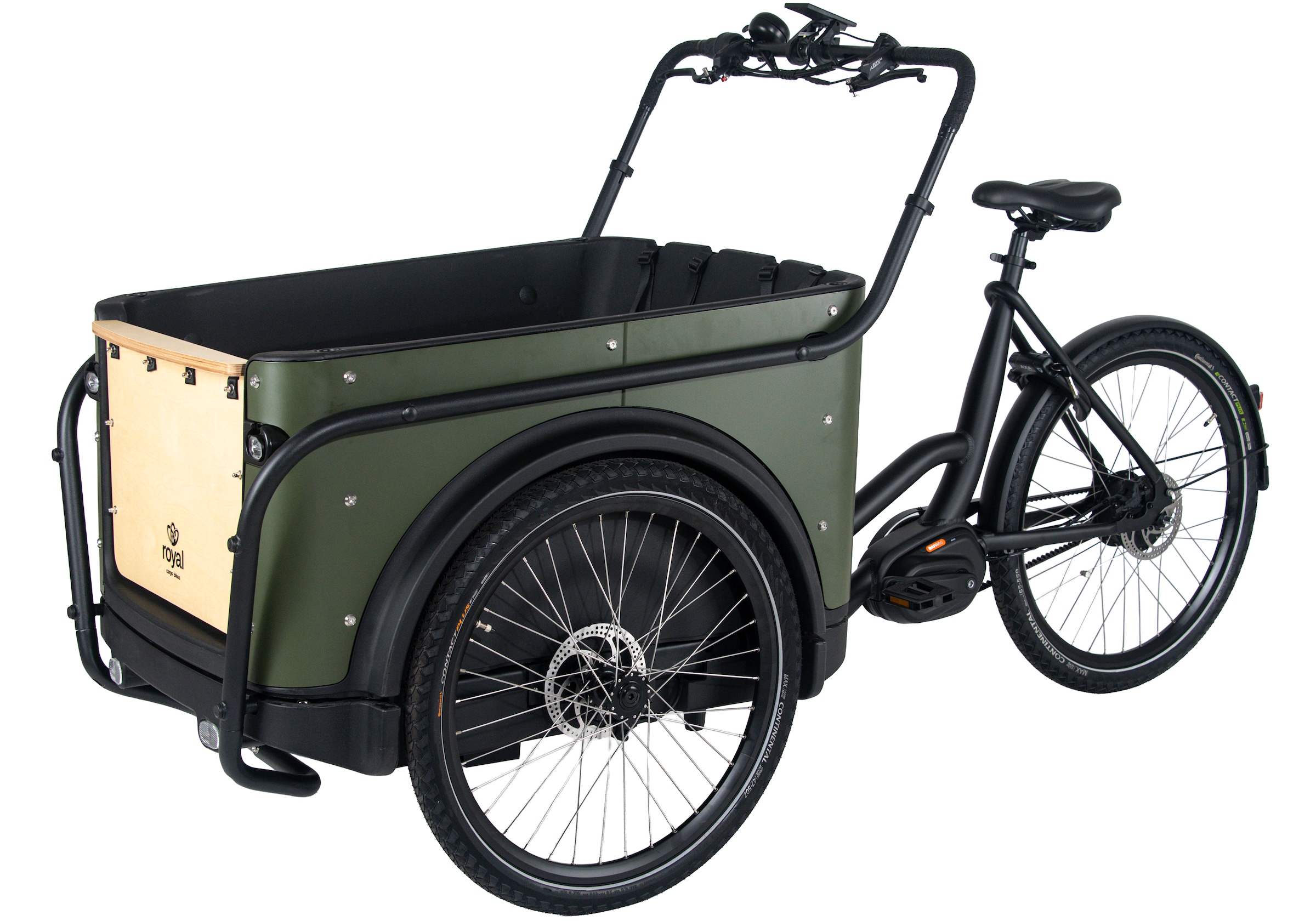 Royal Cargo Bikes »Cargo 3W Premium Plus 17,5Ah / 630 Wh 24 / 26 Zoll mit Riemenantrieb« 0 Gang ENVIOLO NuVinci Schaltwerk Nabenschaltung Mittelmotor 250 W