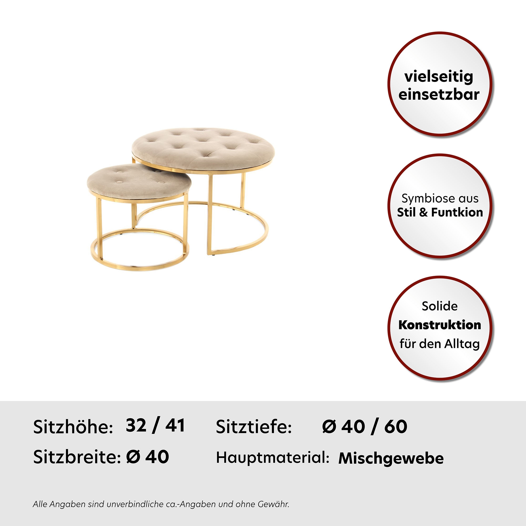 Kayoom Polsterhocker Becky 825 2er-Set«, vielseitig verwendbar