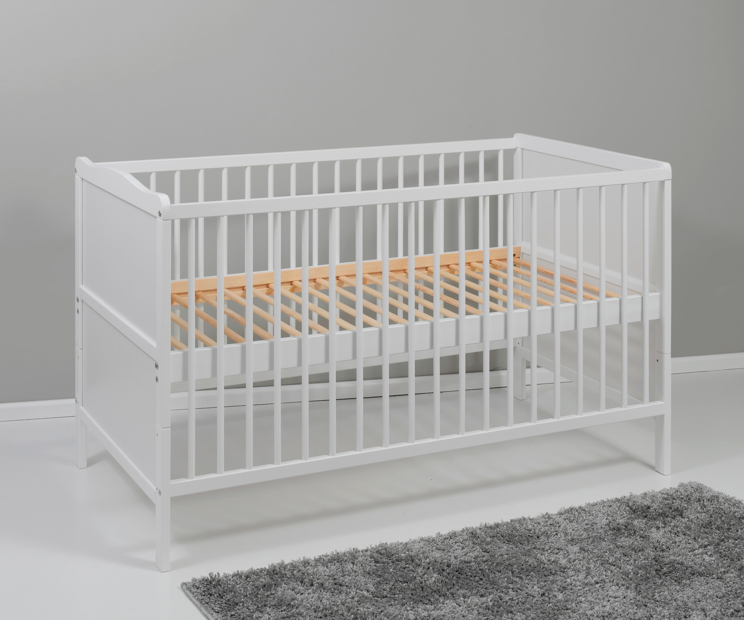 Lüttenhütt Babybett »Komplettbett, Textilset "Eule", in 2 Größen«, (4 tlg.), mit Bettbezug, Bettumrandung, Himmel, Matratze, Himmelstange