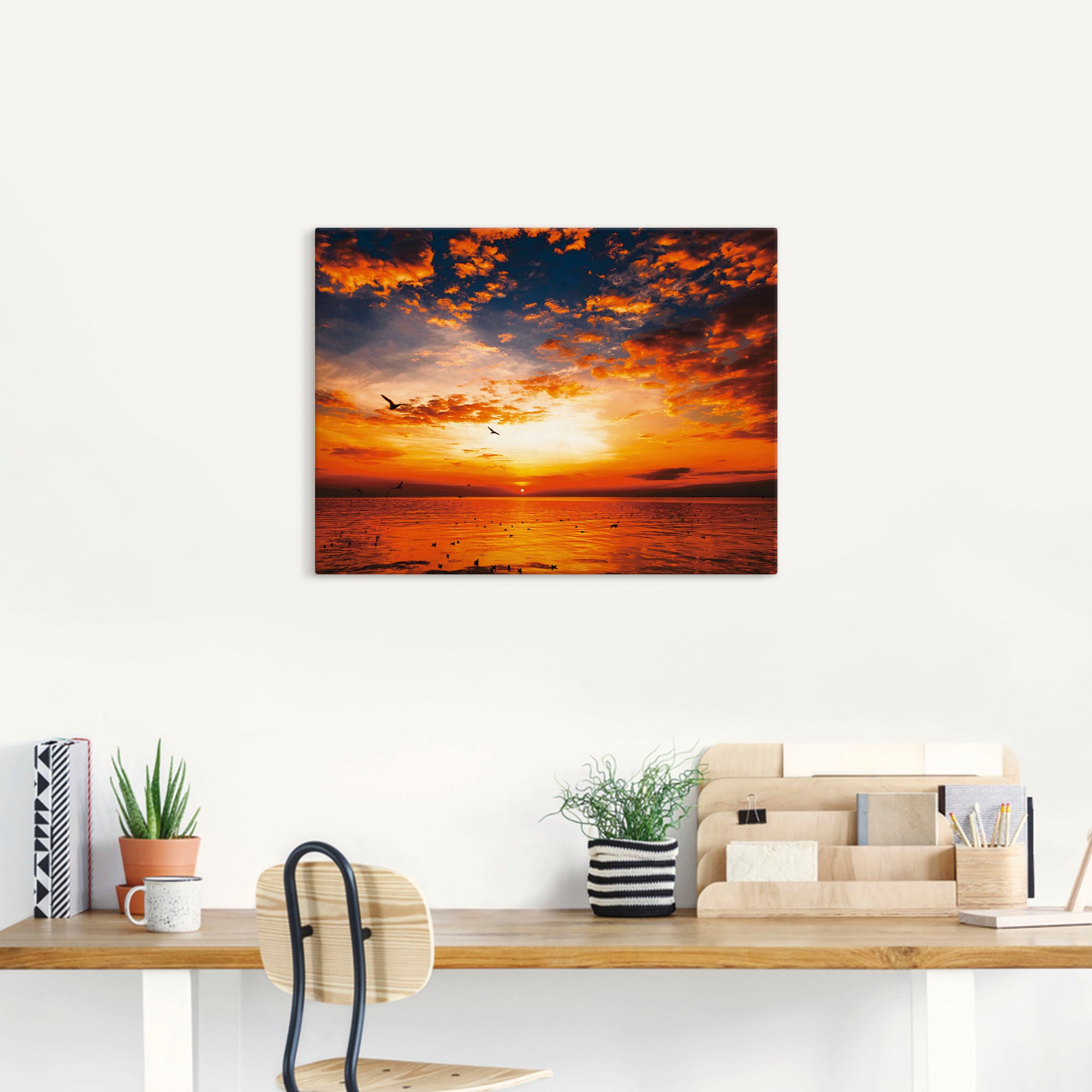 Artland Wandbild »Sonnenuntergang am Strand«, Sonnenaufgang & -untergang, (1 St.), als Leinwandbild, Poster, Wandaufkleber in verschied. Größen