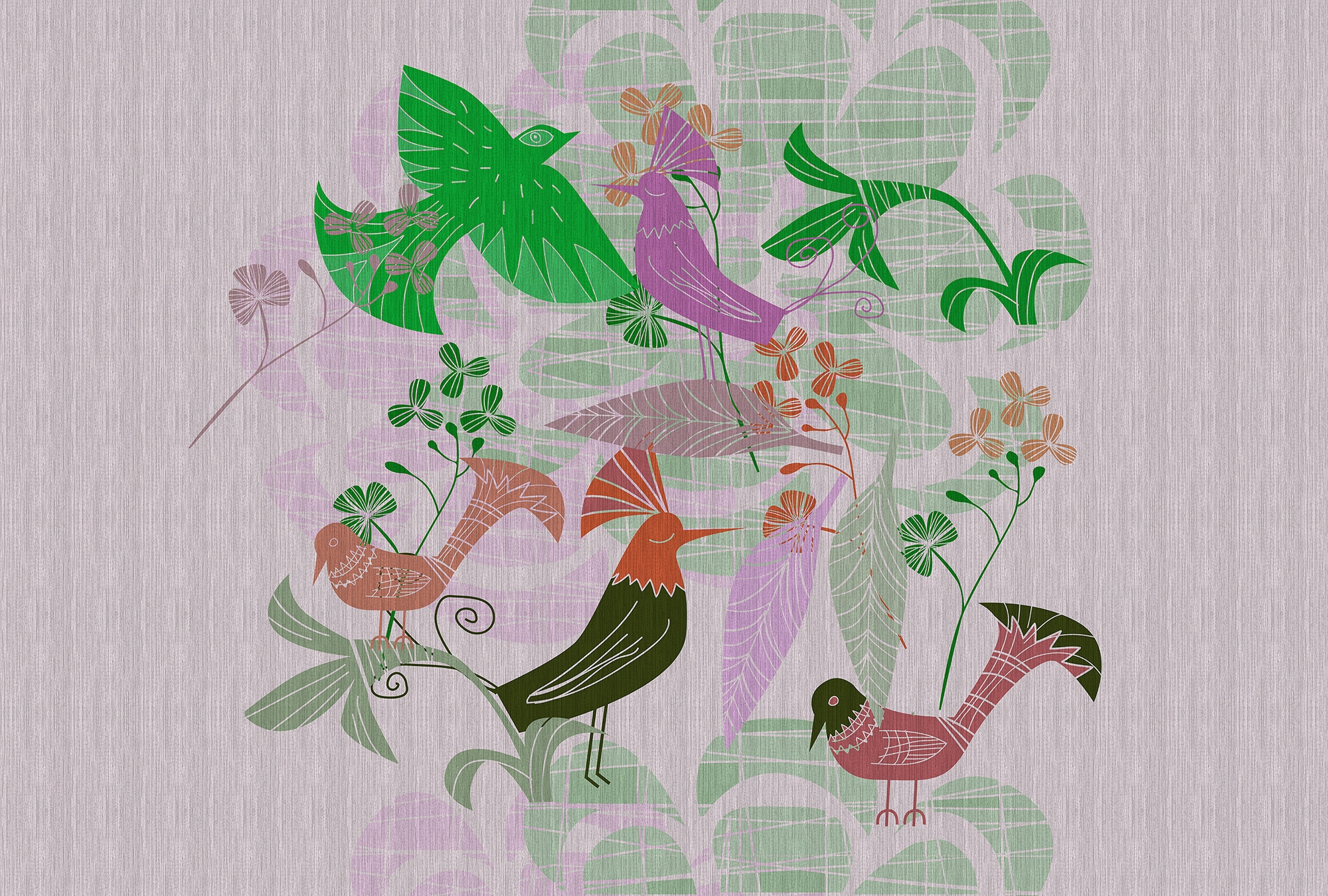 living walls Fototapete "Walls by Patel Birdland" glatt Vlies, Wand günstig online kaufen