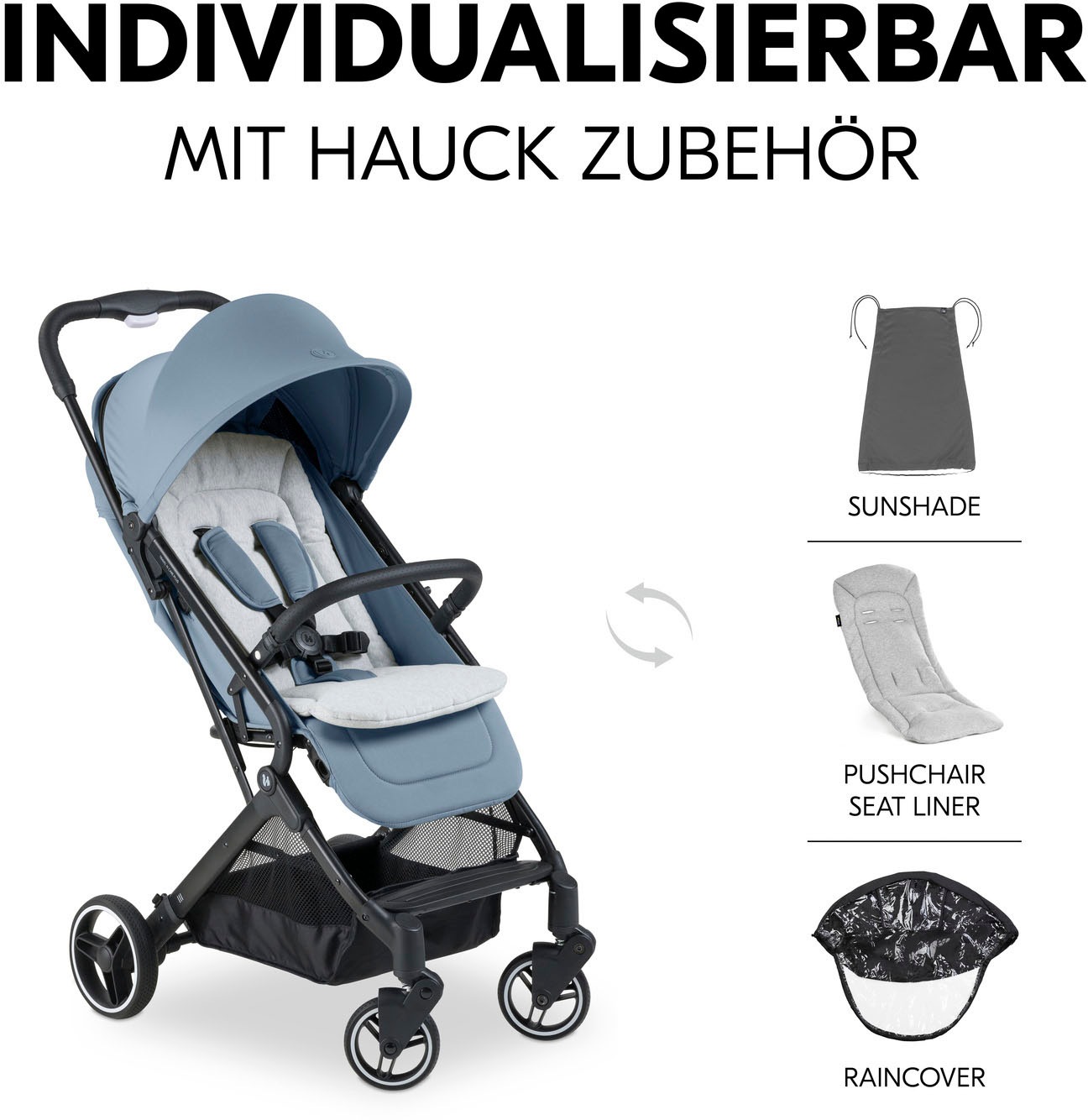 Hauck Kinder-Buggy »Travel N Care Plus, Dusty Blue«, 22 kg