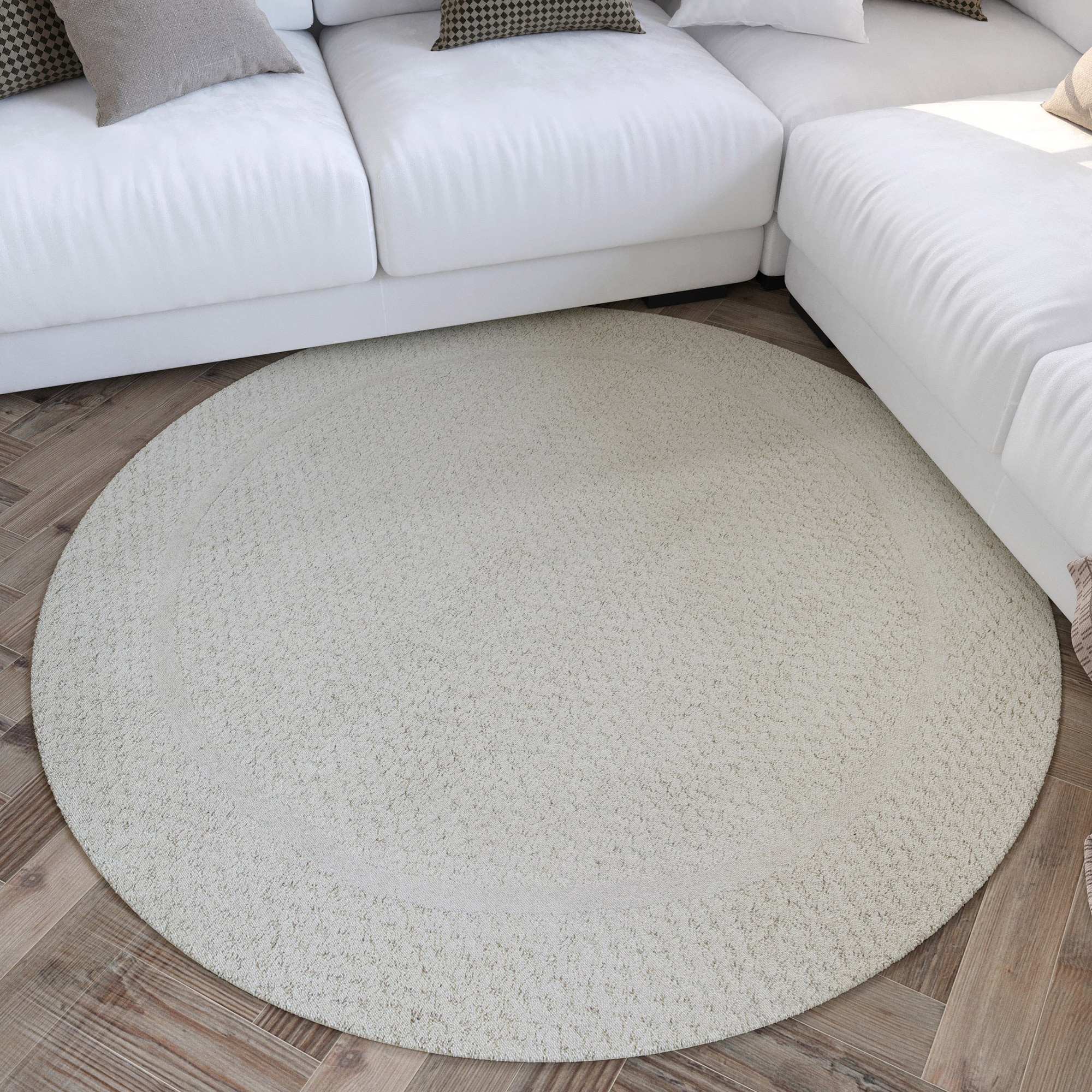 Wecon home Wollteppich "Hamptons THIRTYFIVE" rund 15 mm Höhe Schurwolle, Kurzflor, Wohn- & Schlafzimmer, elegant, strukturiert