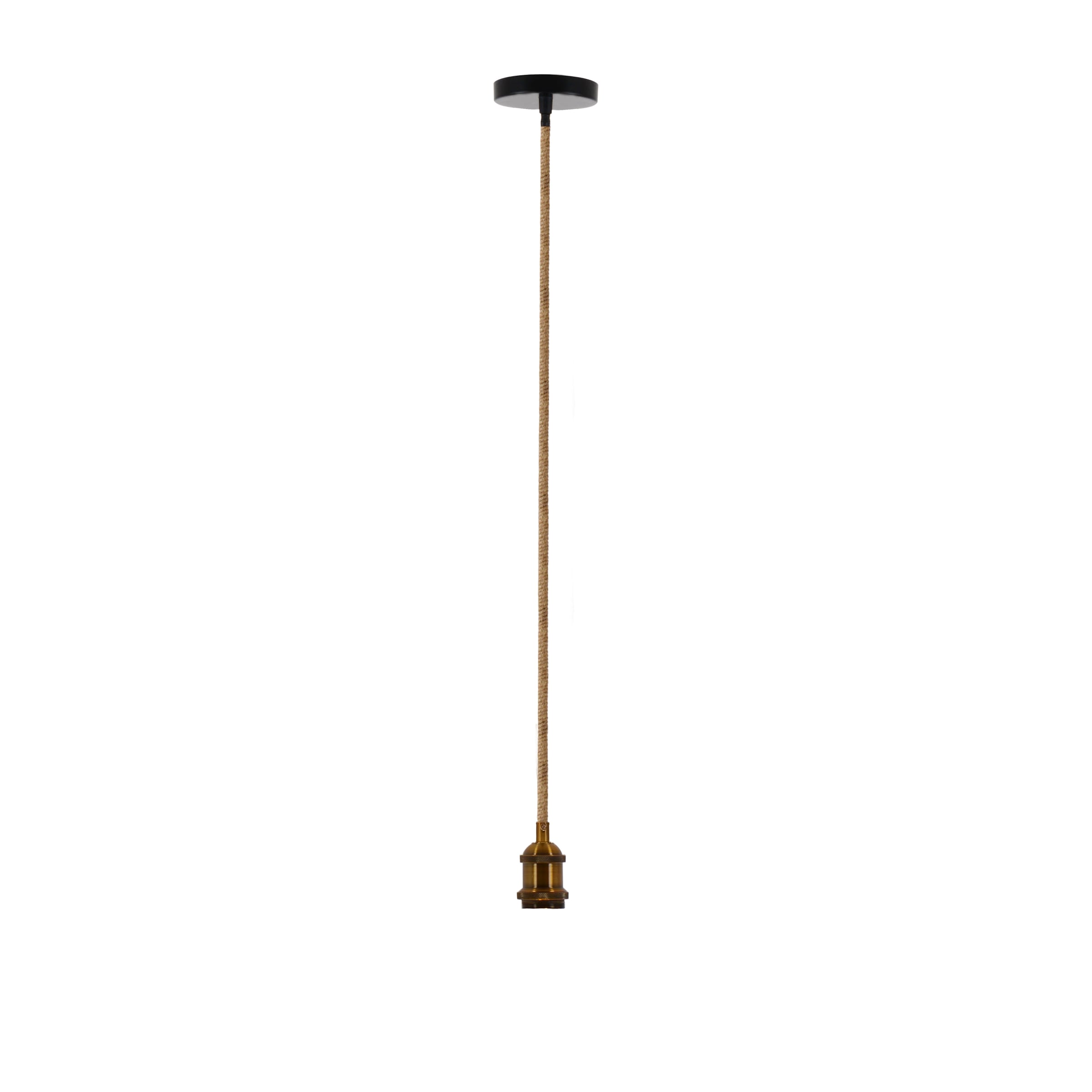 näve Hängeleuchte »Ontario«, 1 flammig, Leuchtmittel E27 | ohne Leuchtmittel, Metallbaldachin altmessing, mit Hanfseil, exkl. 1x E27, Höhe 96cm