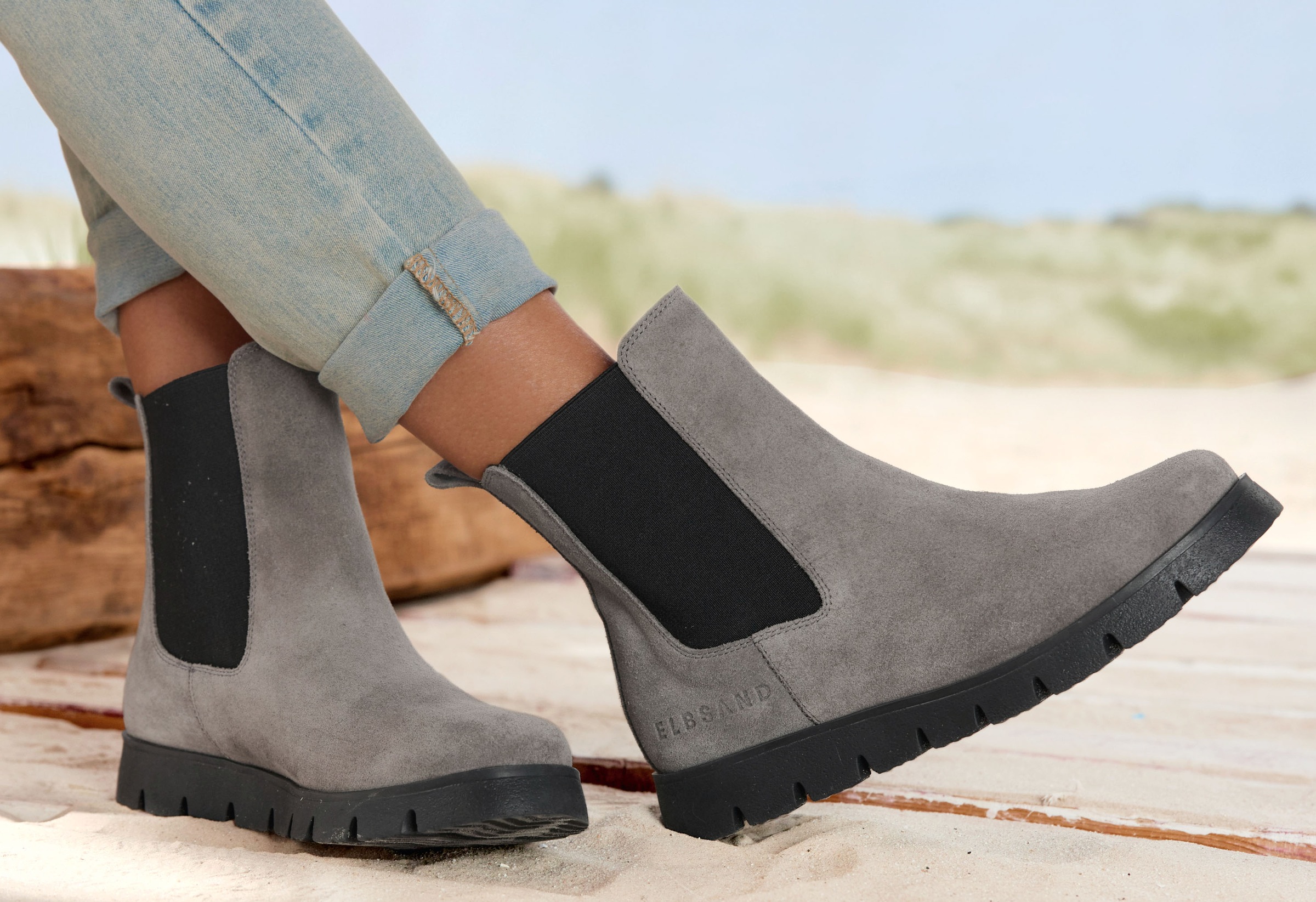 Elbsand Stiefelette "Chelseaboots" Schlupfstiefel, Bikerboots, Stiefel, Boo günstig online kaufen
