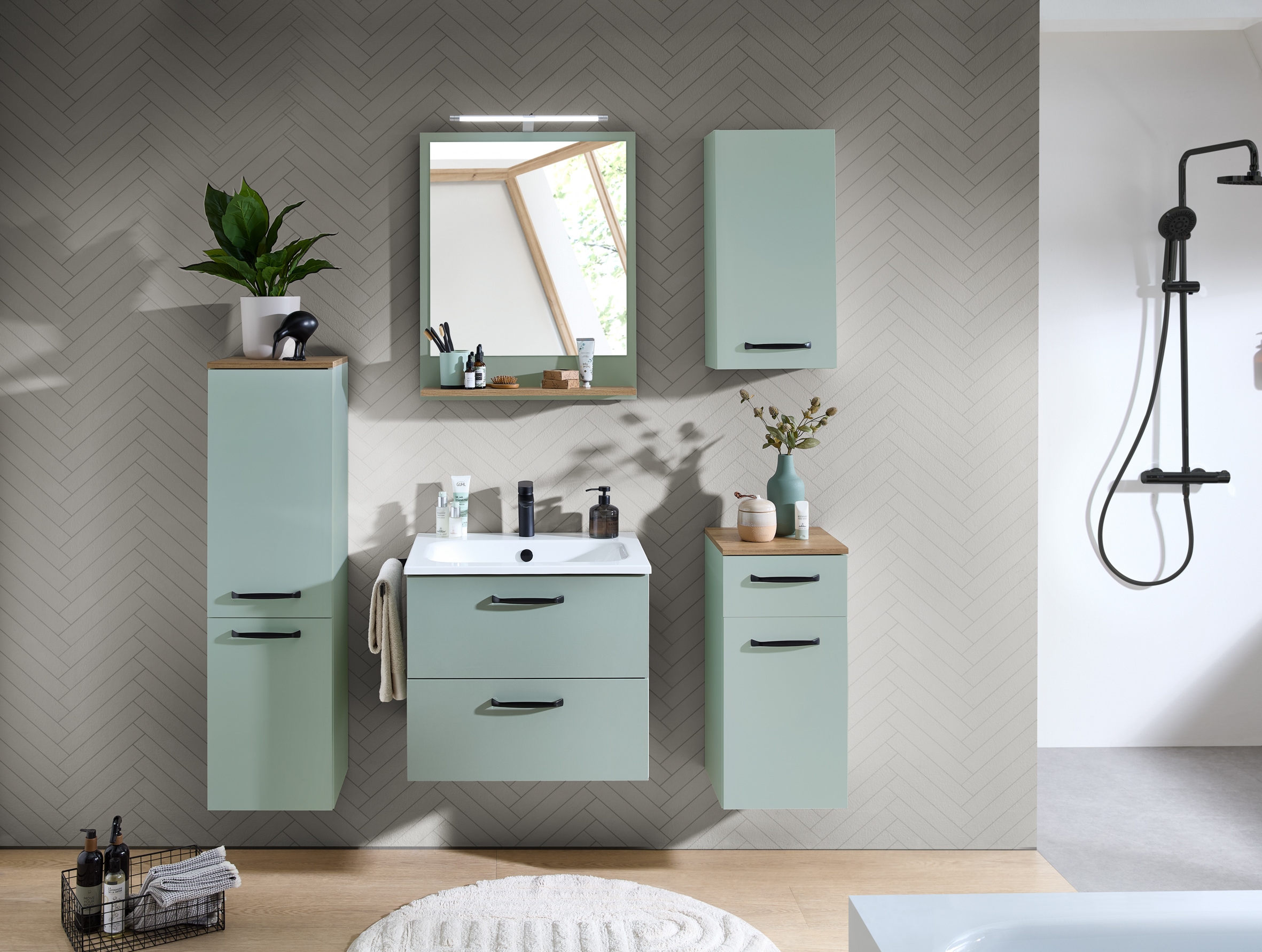 Saphir Hängeschrank »Quickset 500, Badschrank 32,4 cm, 1 Tür, 2 Einlegeboden« Badezimmer-Hängeschrank, Wandschrank