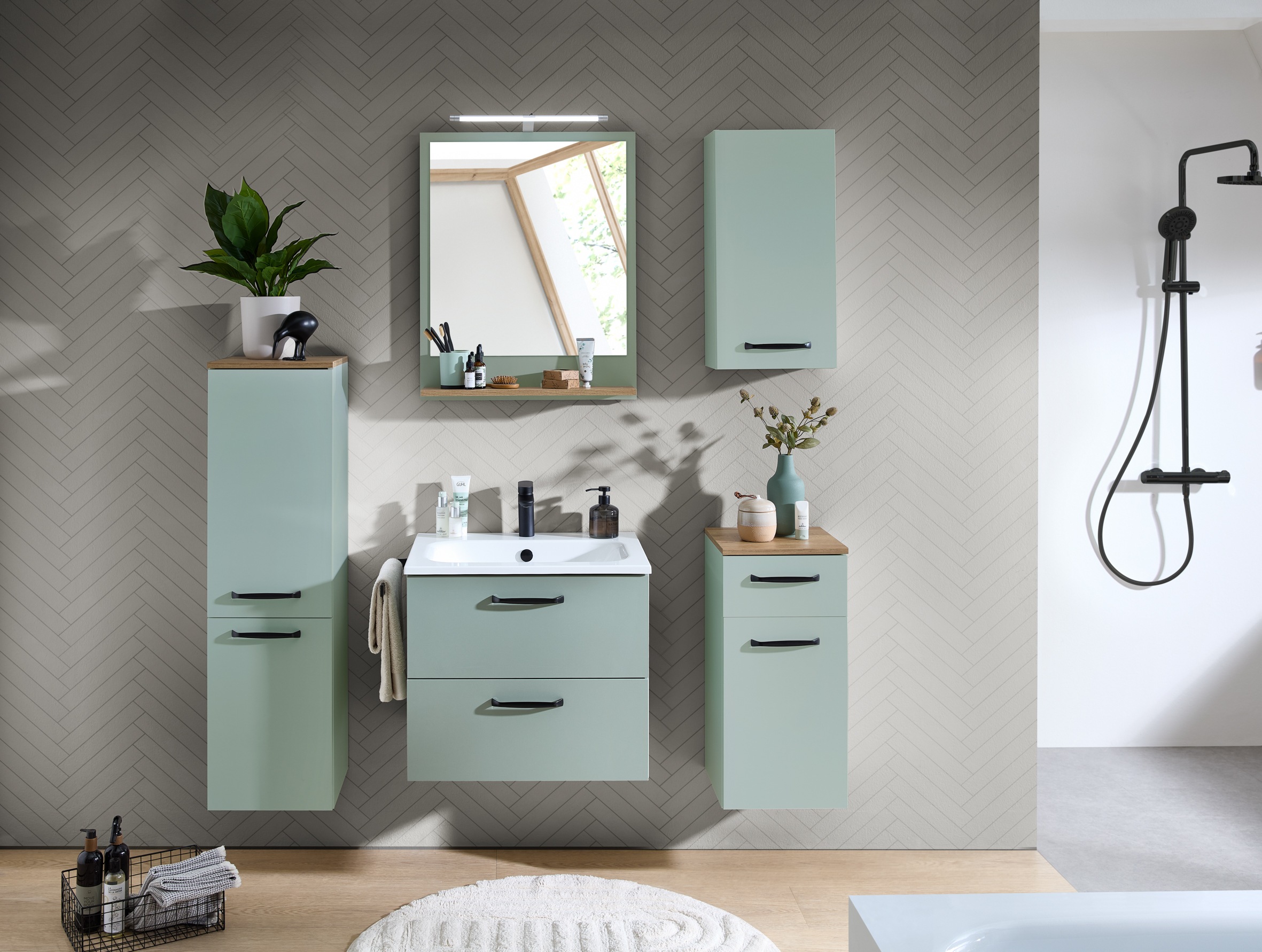 Saphir Hängeschrank "Quickset 500, Badschrank 32,4 cm, 1 Tür, 2 Einlegebode günstig online kaufen