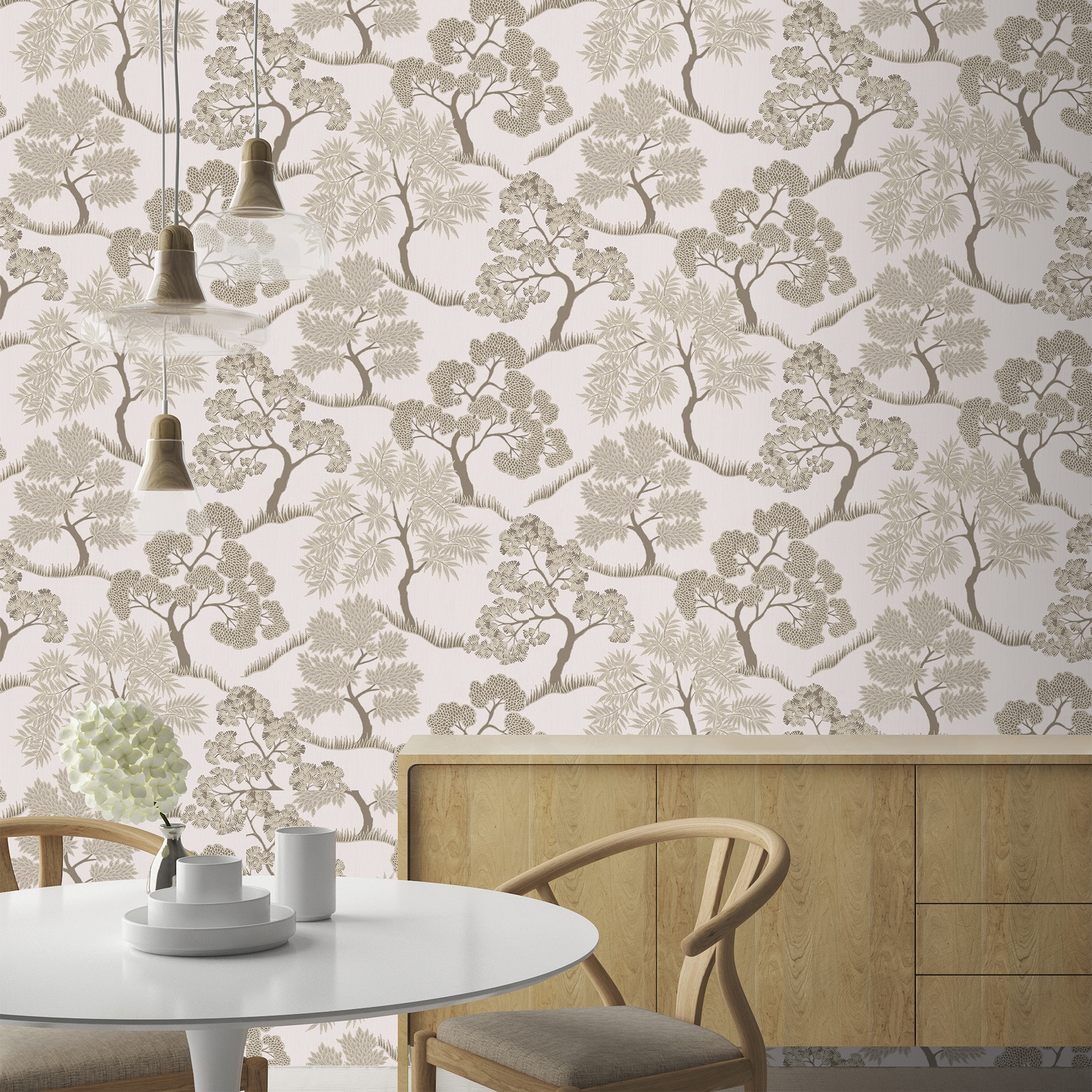 Sublime Vliestapete "TREES NATURAL GOLD" floral geprägt Design Tapeten