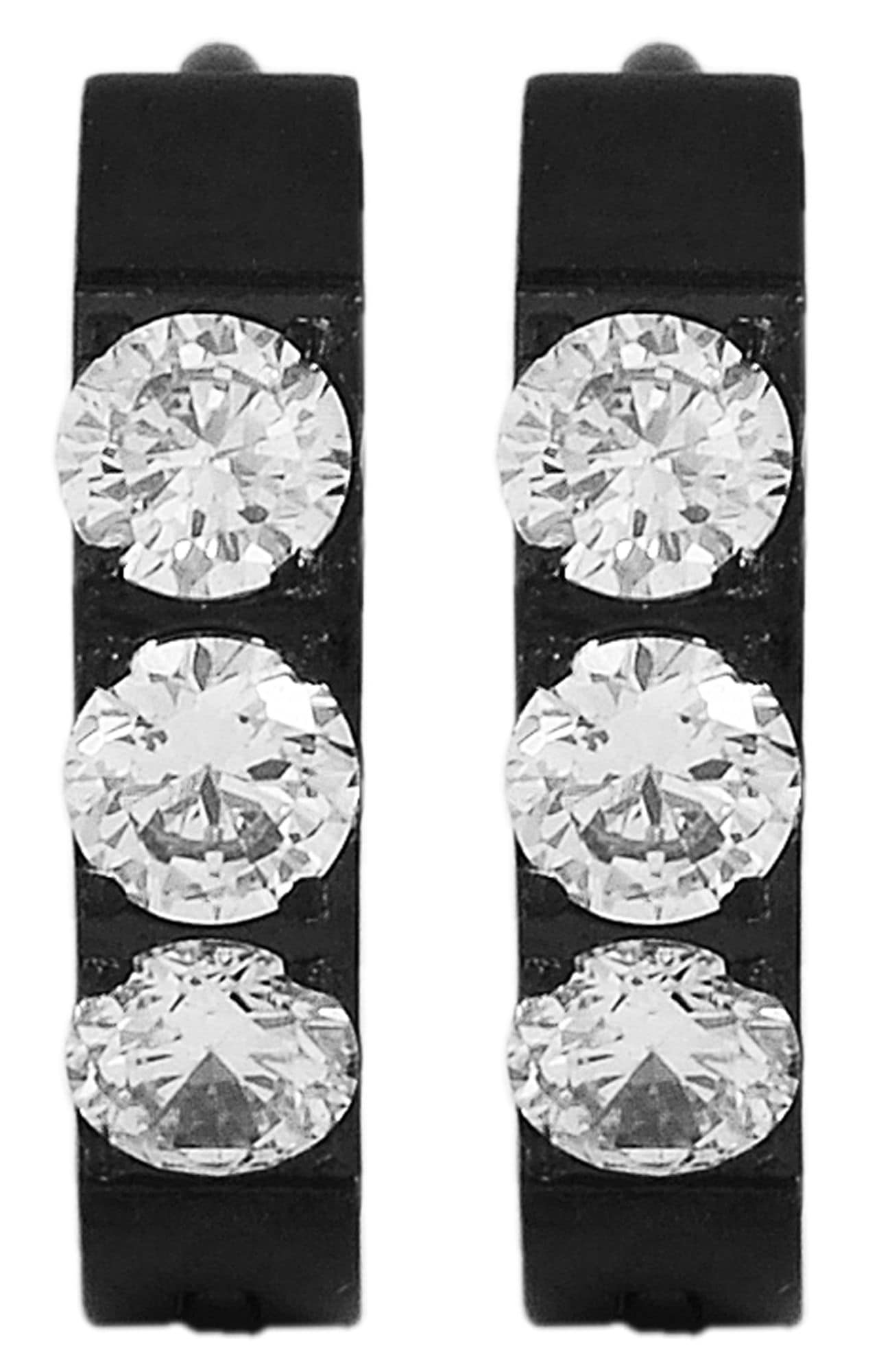 Adelia´s Klappcreolen "Ohrringe – Klappcreole aus Edelstahl mit Strass Steinchen" Ideal als Geschenk – dezent und elegant