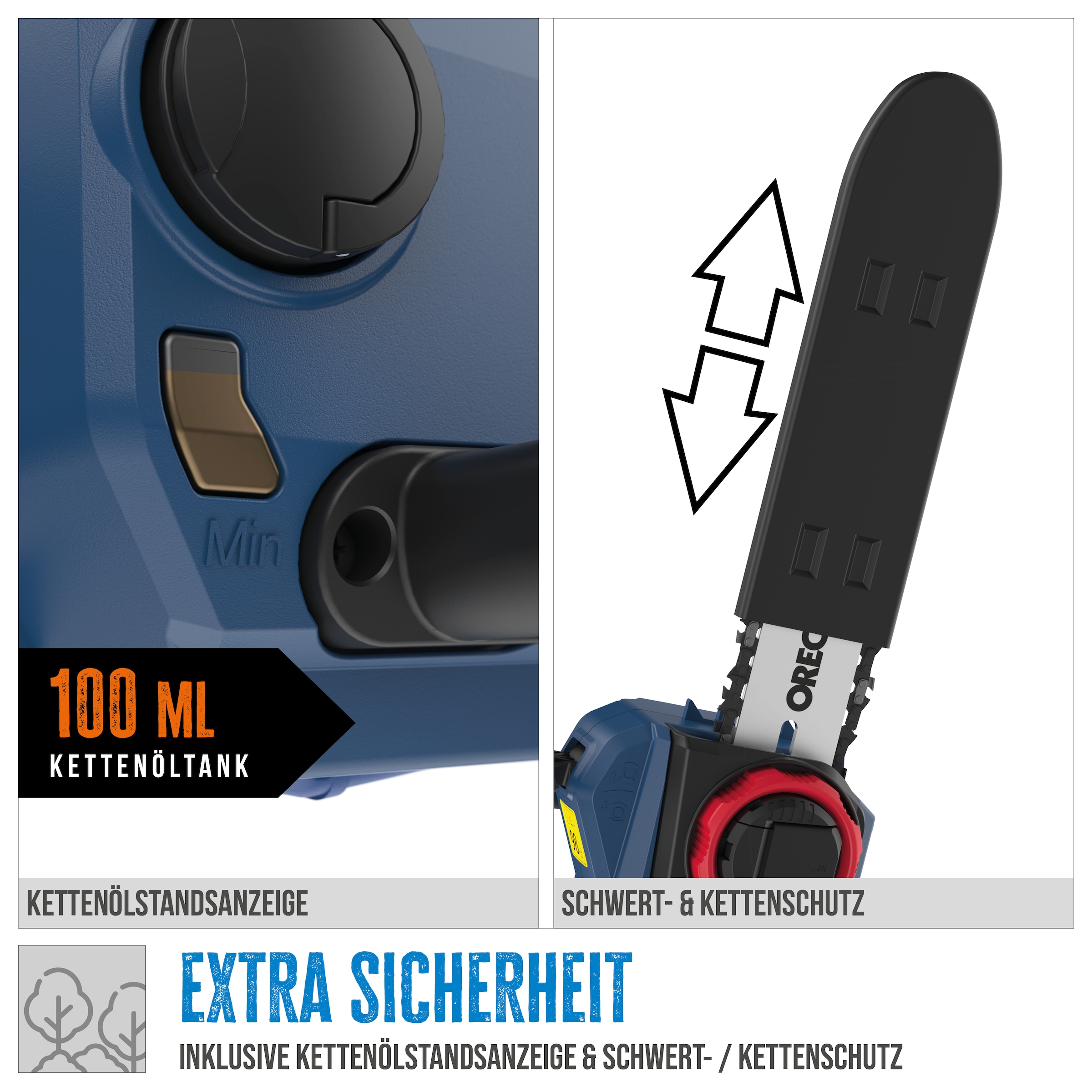 Güde Akku-Kettensäge »»KS 18-401-30««, Inkl. Akku 4Ah und Schnellladegerät 3 A