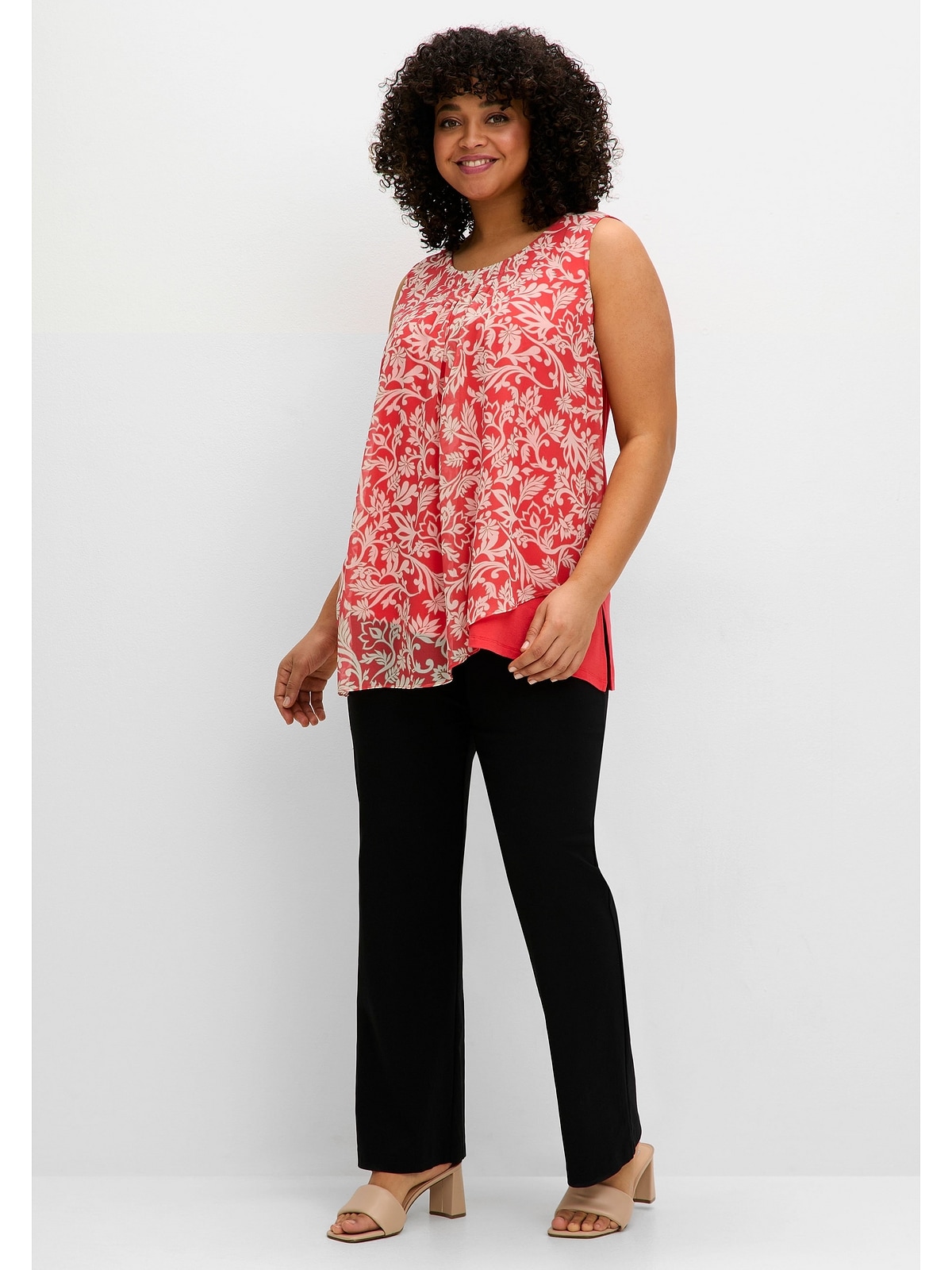 Sheego Tanktop »Große Größen«, doppellagig mit Chiffon