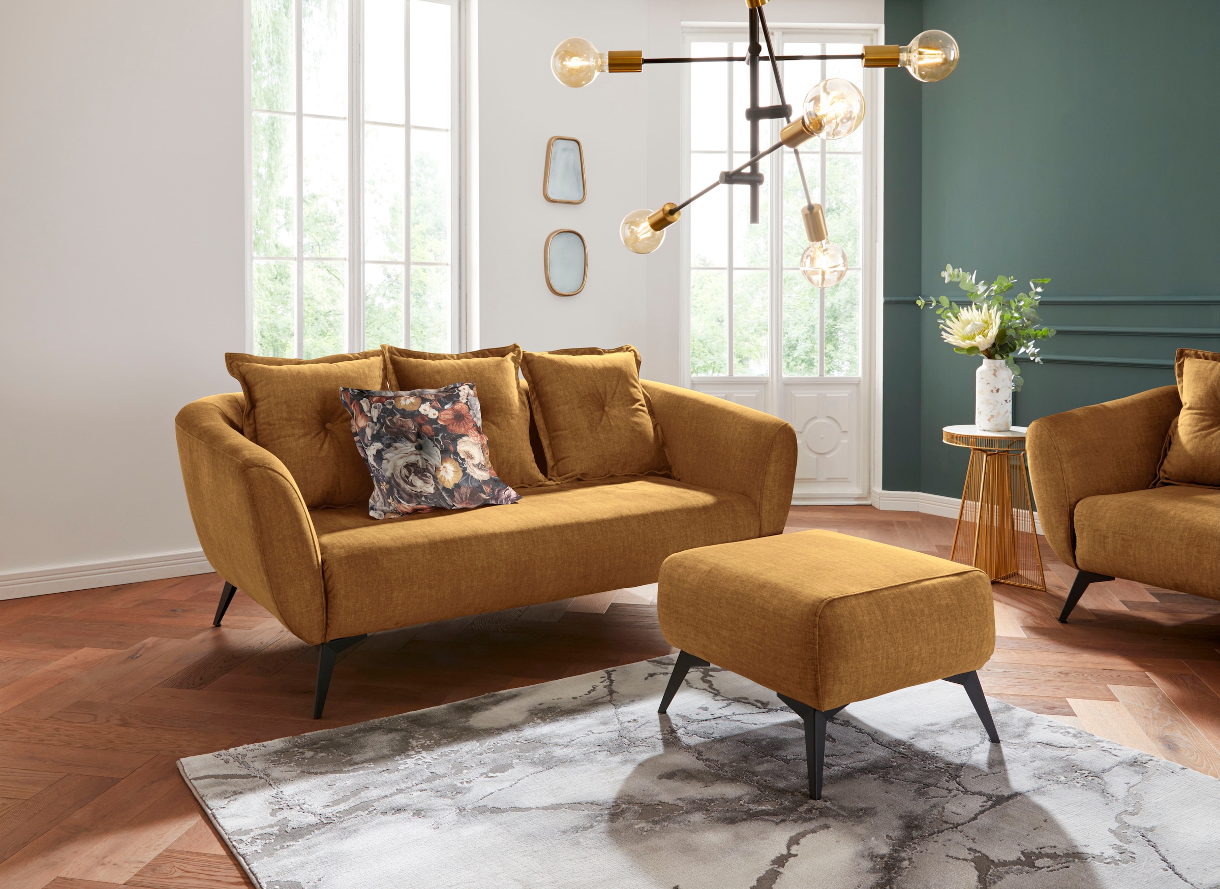 Home affaire 2,5-Sitzer "Baggio, Breite 196 cm, modern romantisches Design" günstig online kaufen