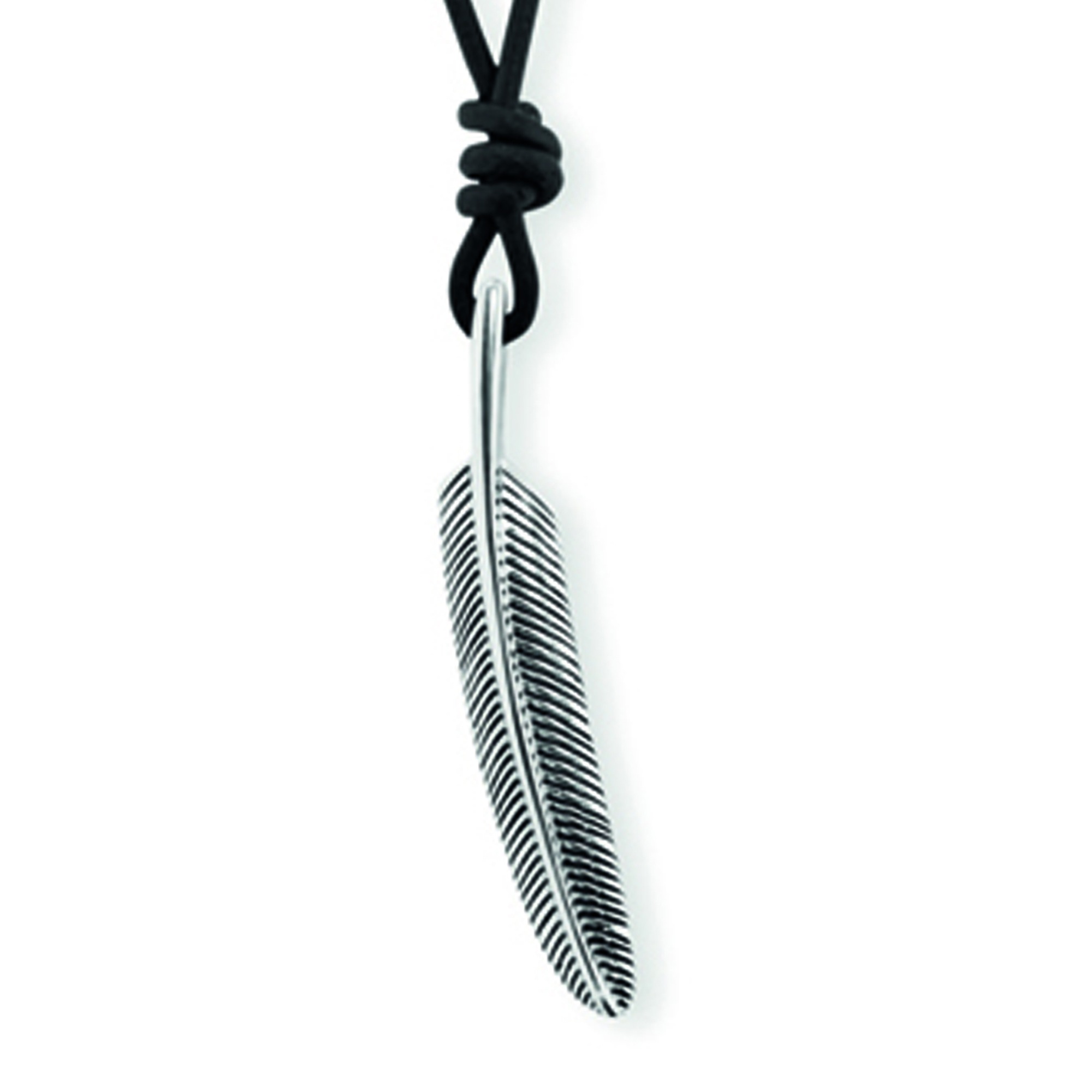 BAUR CAÏ »925/- Anhänger | Silber Feder Kette Lederkette« mit bestellen Sterling