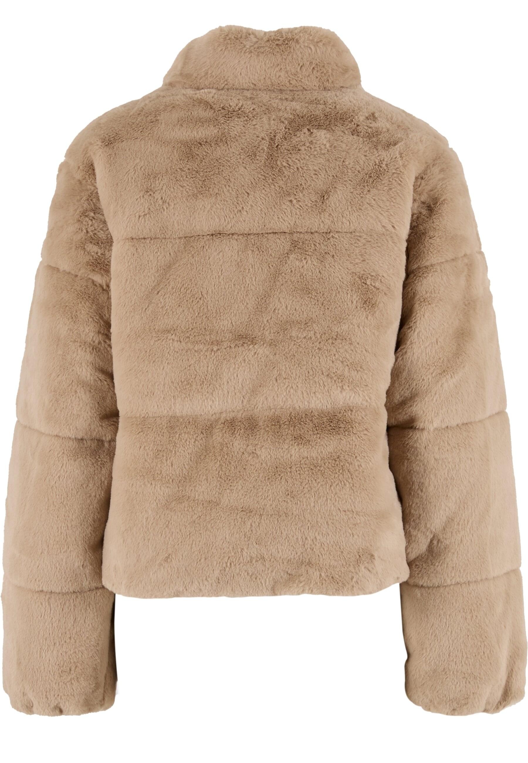 URBAN CLASSICS Winterjacke »Urban Classics Ladies Short Faux Fur Puffer Jacket«, (1 St.), ohne Kapuze