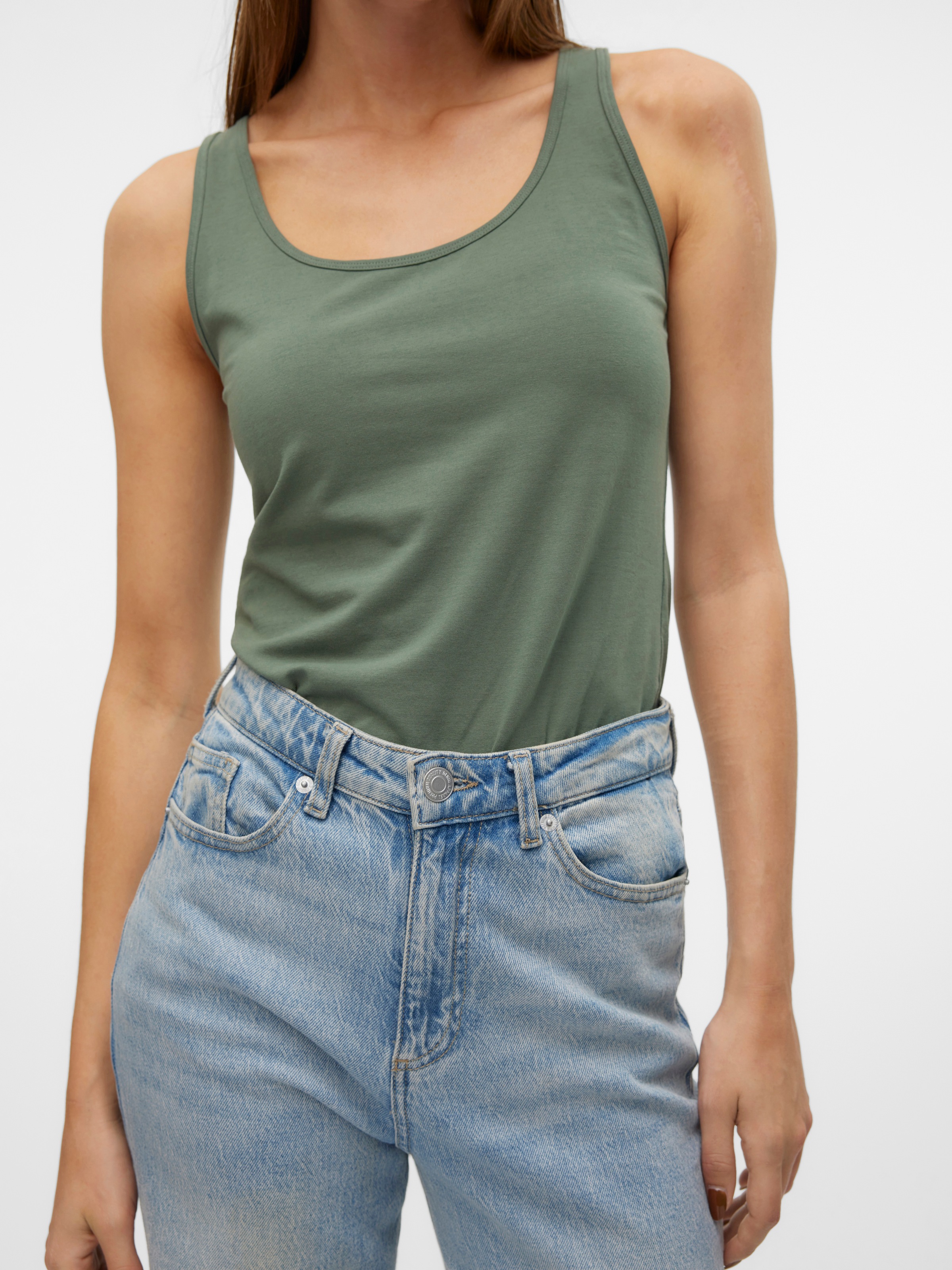 Vero Moda Tanktop "VMLULU LONG TANK TOP JRS GA NOOS" Baumwollmischung, regu günstig online kaufen