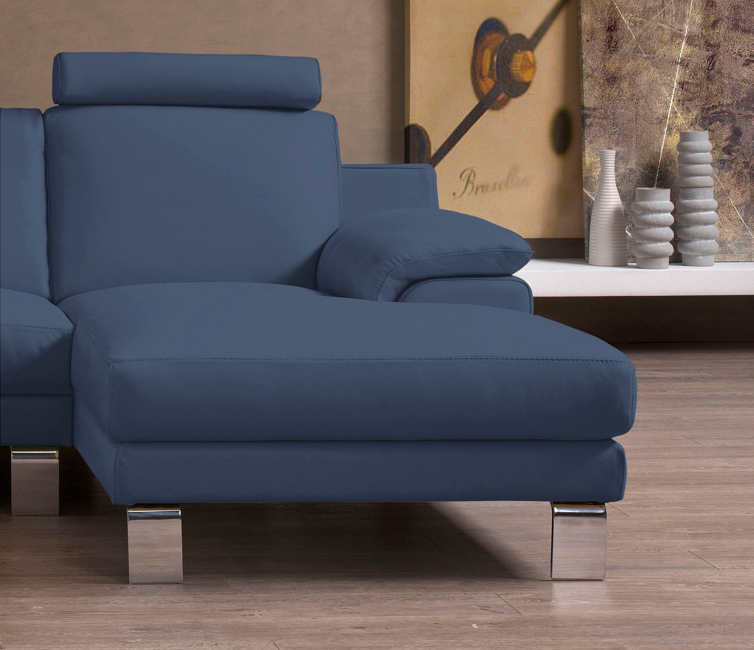 Egoitaliano Ecksofa »Shakira, Design und super Sitzkomfort auf hohem Niveau, tolle Details«, mit Recamiere, L-Form, edle Füße
