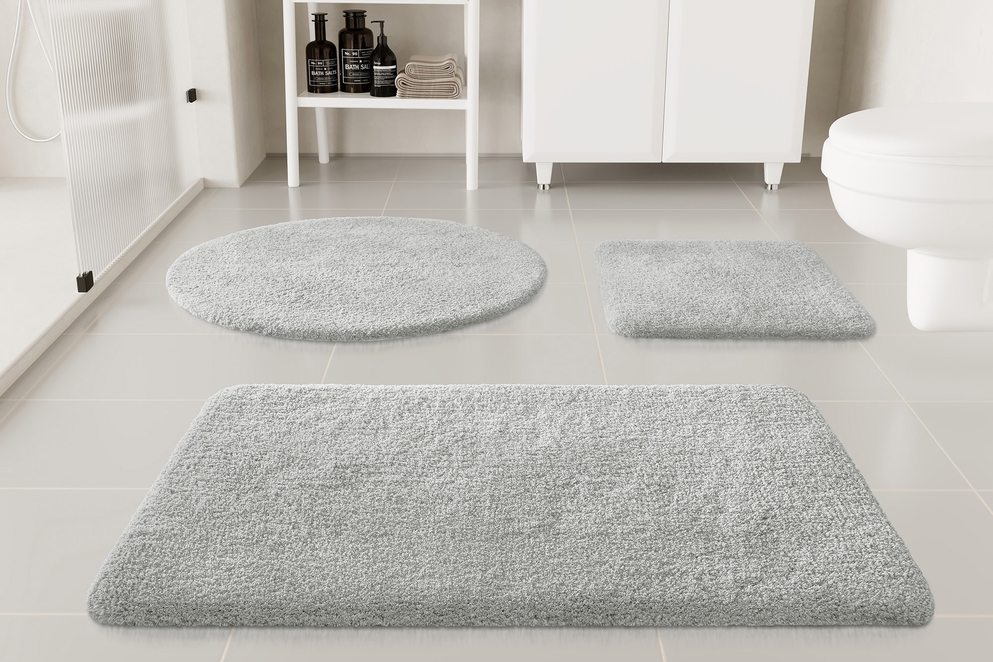 my home Badematte »Kaarin«, rutschhemmend beschichtet, schnell trocknend, Badteppich, getuftet, flauschig, hochflor, große Farbauswahl