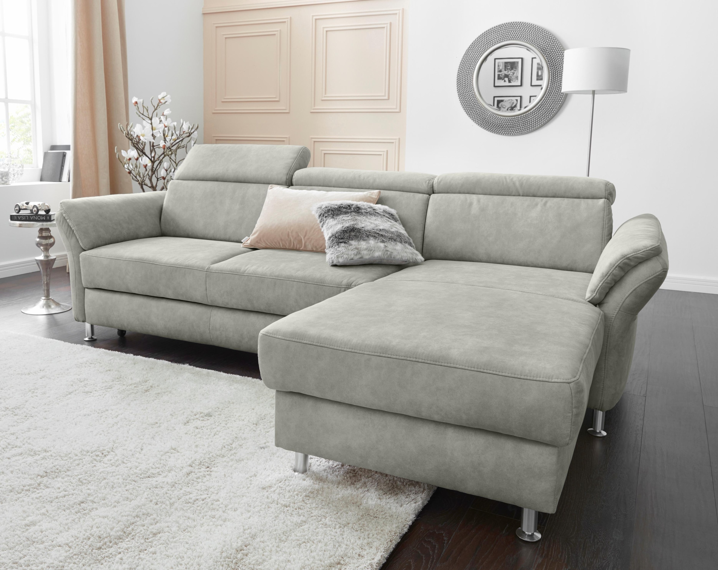 sit&more Ecksofa "Avignon L-Form", Kopfteilverstellung, wahlweise mit Bettfunktion und Bettkasten