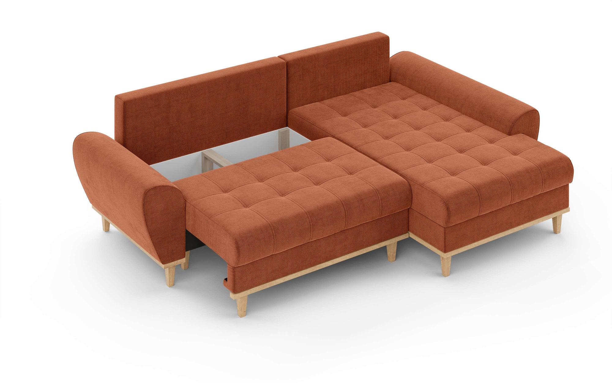 Home affaire Ecksofa »Ahrdorf mit Bettfunktion und Bettkasten, Maße: B/H/T 268/86/175 cm«, L-Form mit 3 Rückenkissen und moderne gerundete Armlehnen