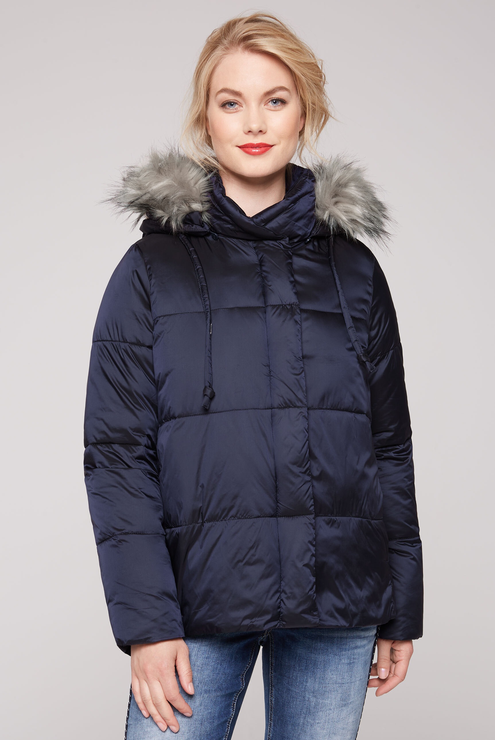 SOCCX Outdoorjacke su Kapuze in leicht blizg...