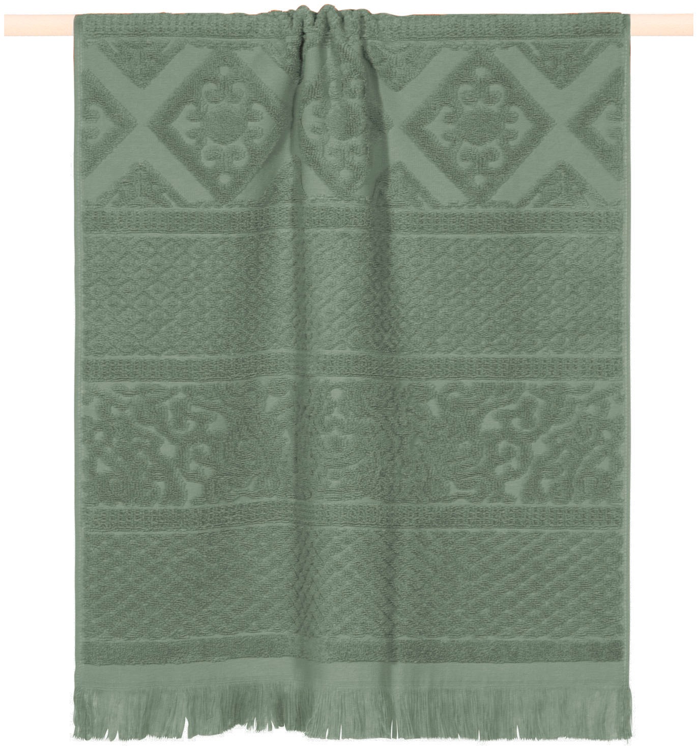 PAD Strandtuch "HARLEM, 100x180 cm" hochwertige Jacquard-Webung, besonders weicher Griff, mit Fransen