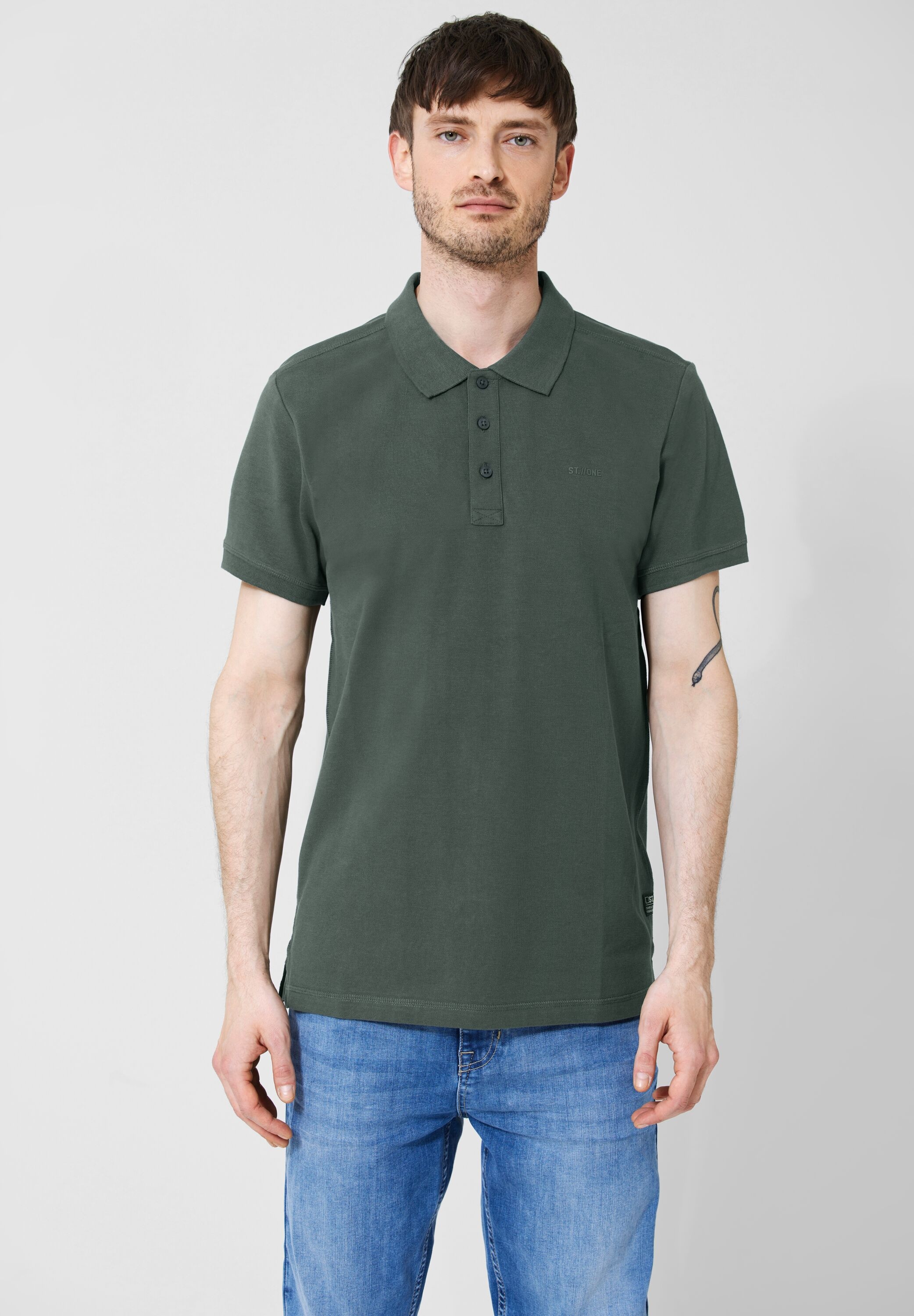 STREET ONE MEN Poloshirt, in Unifarbe